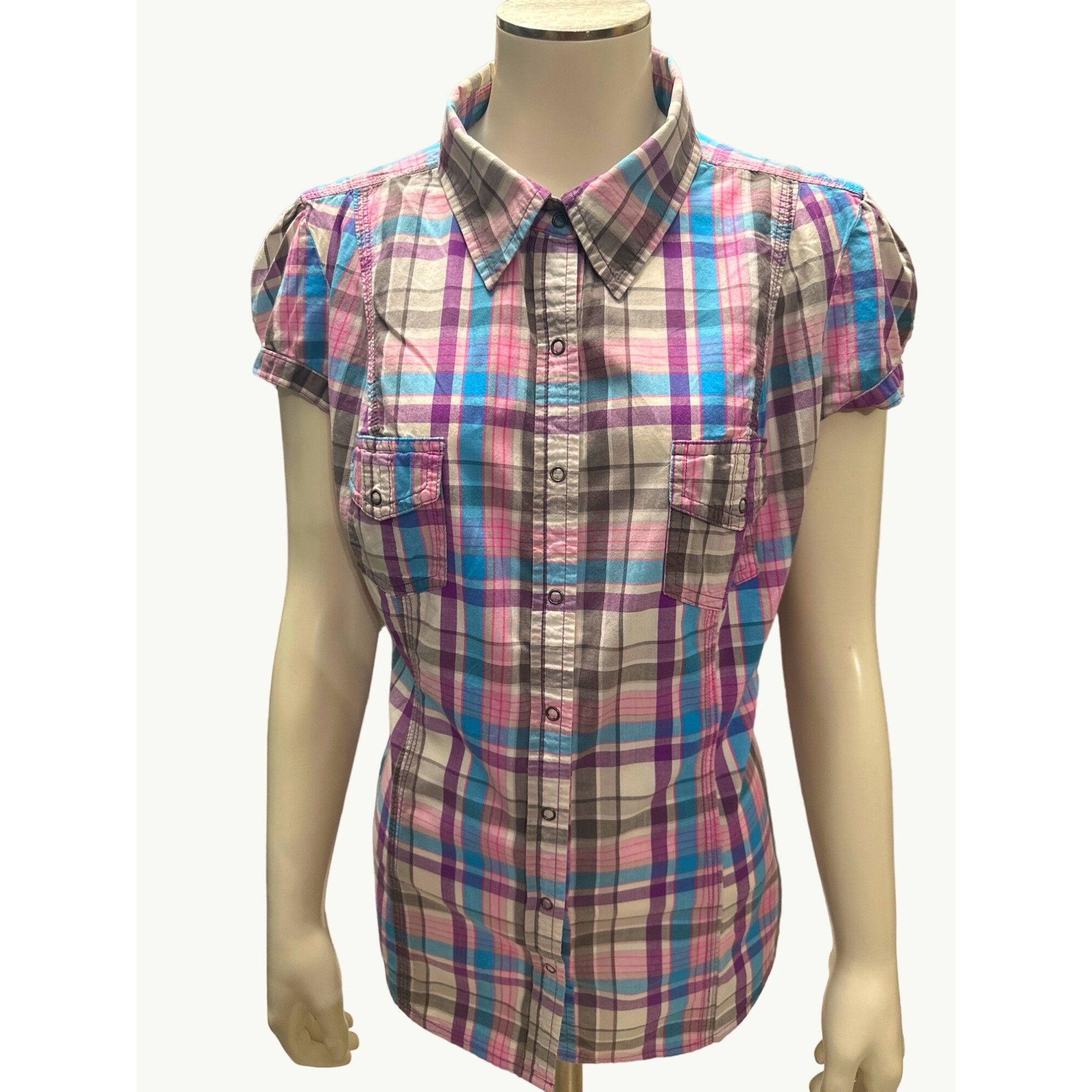 Arizona Jean Co. Arizona Jean Company Plaid Short Sleeve Button Up Shirt XL A Size XL / US 12-14 / IT 48-50 - 1 Thumbnail