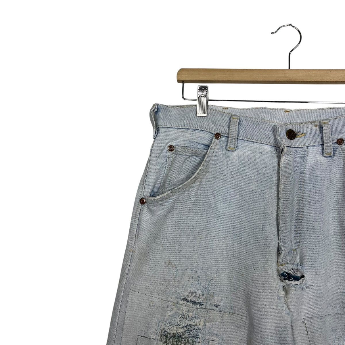 Lee Vintage Lee Sashiko Distressed Workwear Denim Jeans Size US 31 - 6 Thumbnail