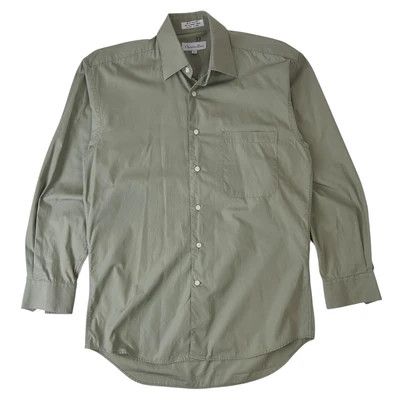 Vintage Christian Dior Long Sleeve Dress Shirt Green