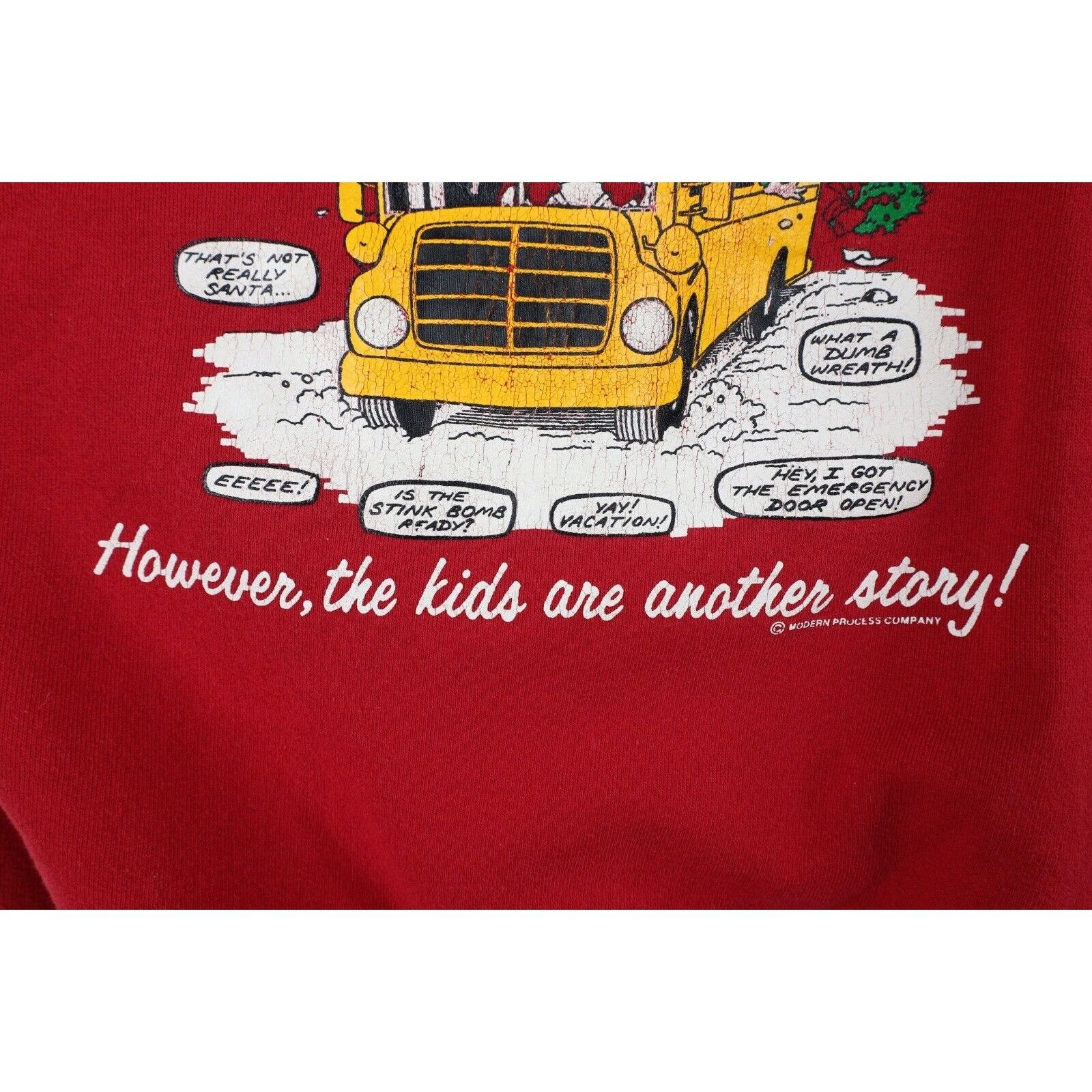 Vintage Vintage 90s Streetwear Faded Christmas School Bus Sweatshirt Size XXL / US 16-18 / IT 52-54 - 9 Thumbnail