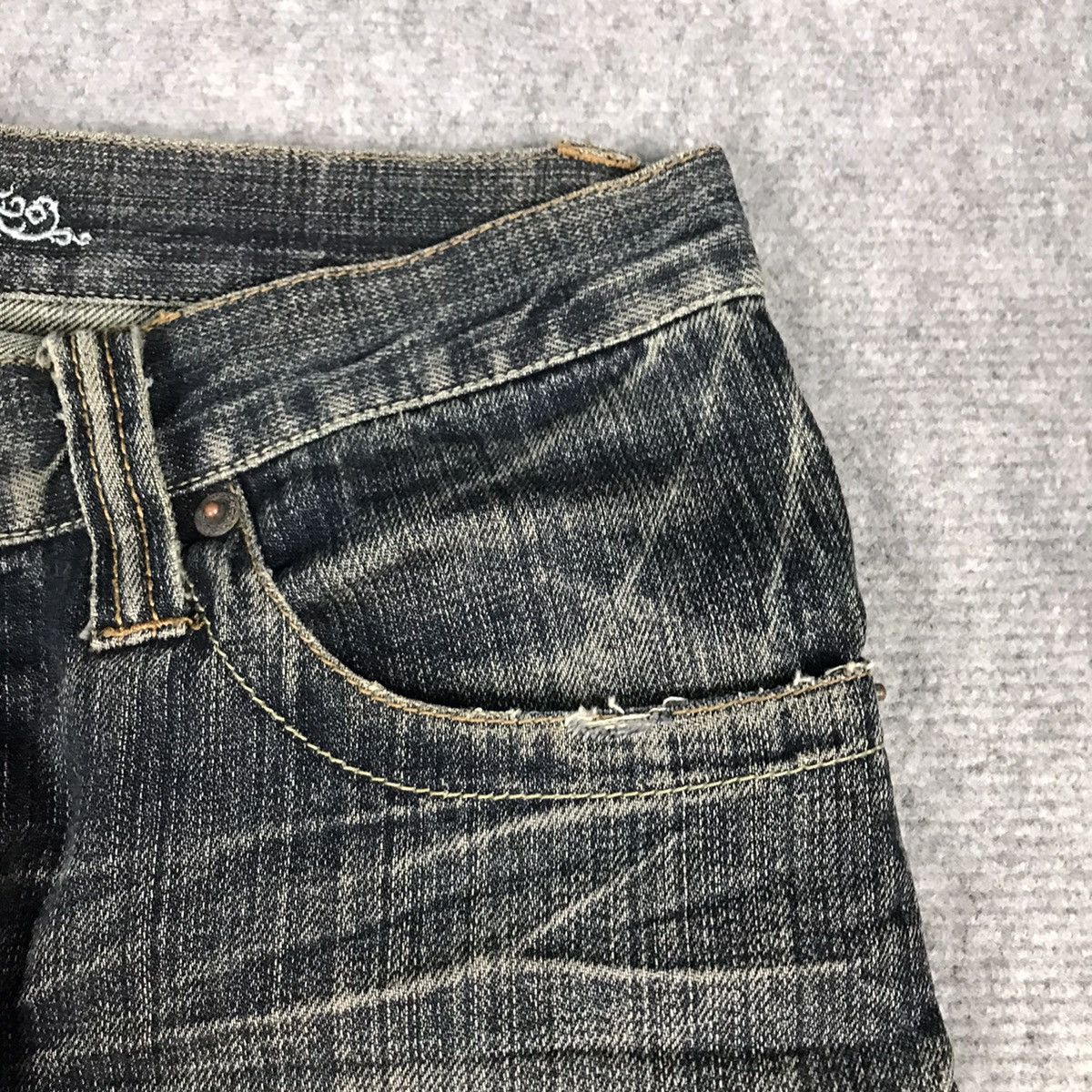14th Addiction × If Six Was Nine FLARED🔥BOOTCUT ALDELIO JAPAN DISTRESSED DENIM PANTS Size US 30 / EU 46 - 7 Thumbnail