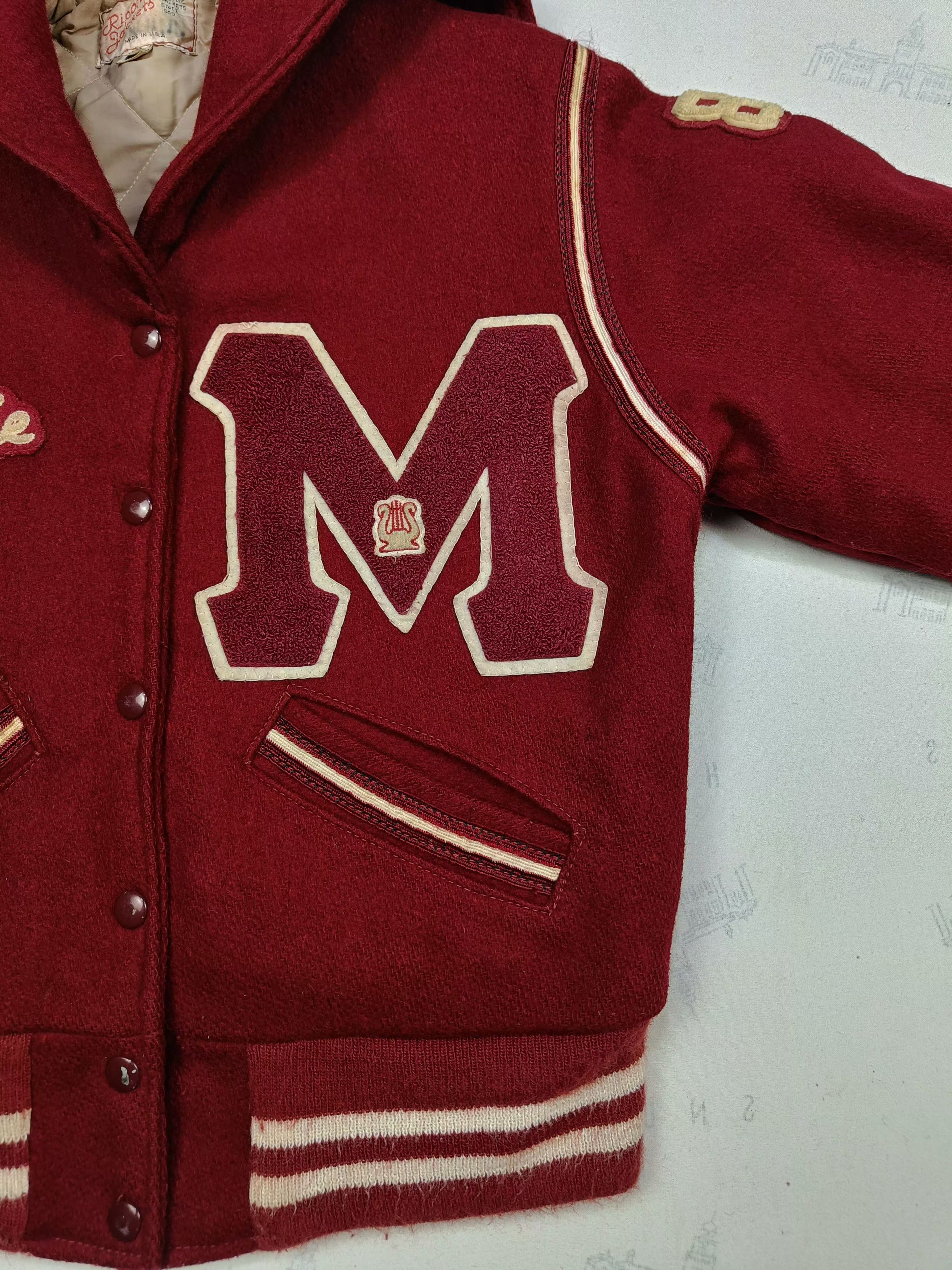 Vintage Vtg 60s CARDINALS Majorette Patch Old Custom Varsity Jacket Size US S / EU 44-46 / 1 - 2 Thumbnail