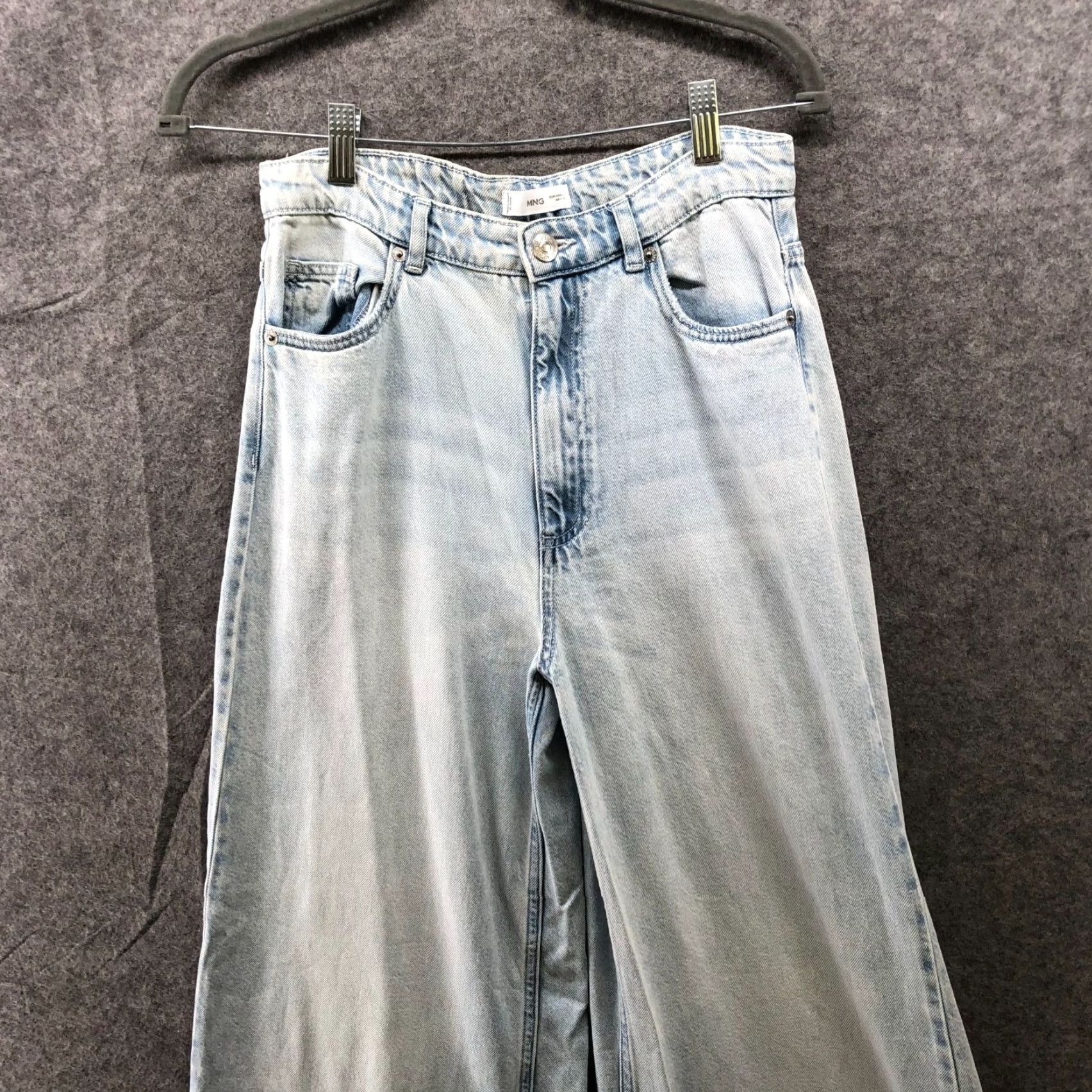 Mango VINTAGE Mango Wide Leg Jeans Womens L 28" Waist Light Blue Cotton Lyocell Spring Summer Fall Size 36" / US 14 / IT 50 - 3 Thumbnail