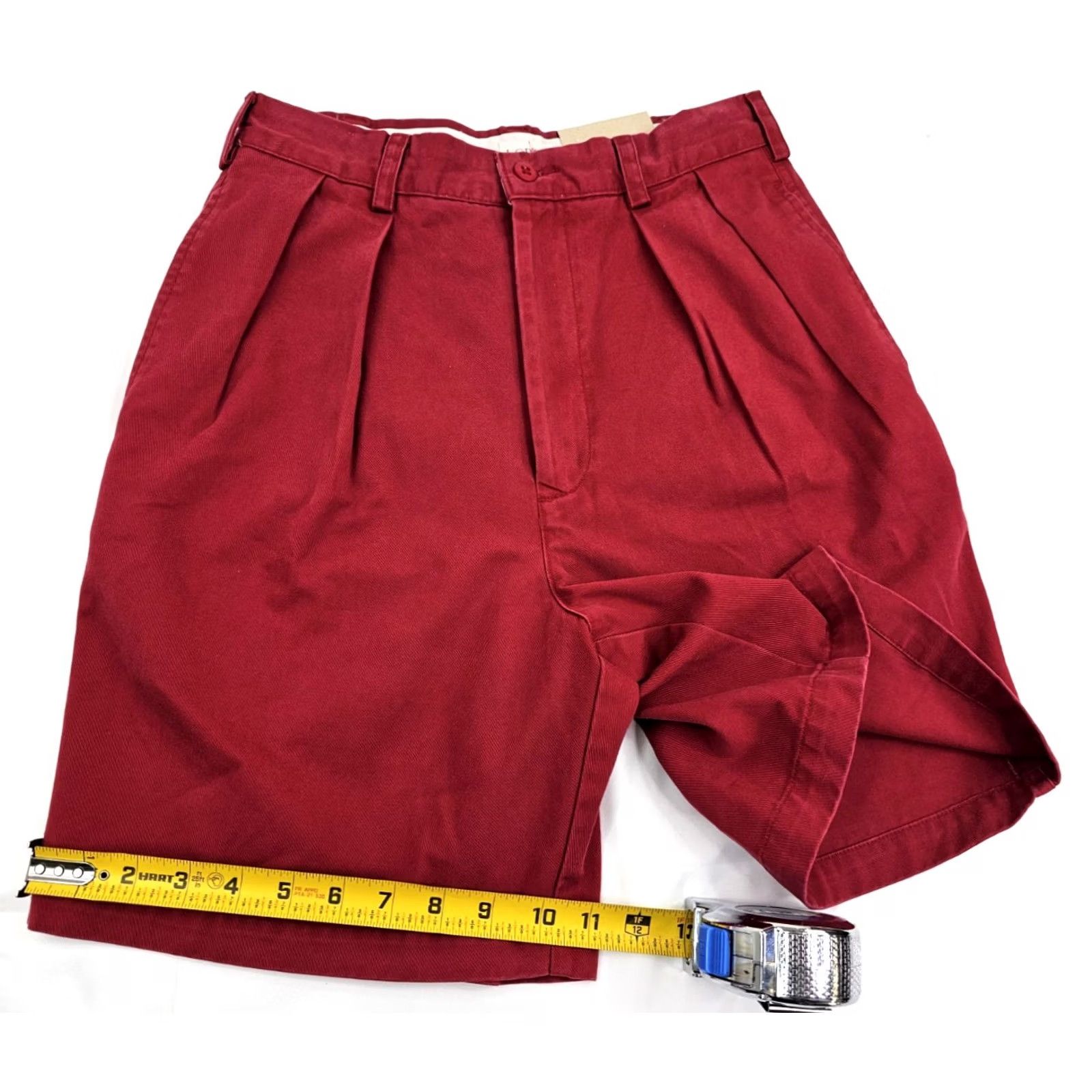 J.Crew VINTAGE J. Crew High Rise Chino Pleated Cotton Shorts Women 29 Cranberry Red 7" Inseam Mens? Size 29" - 2 Thumbnail