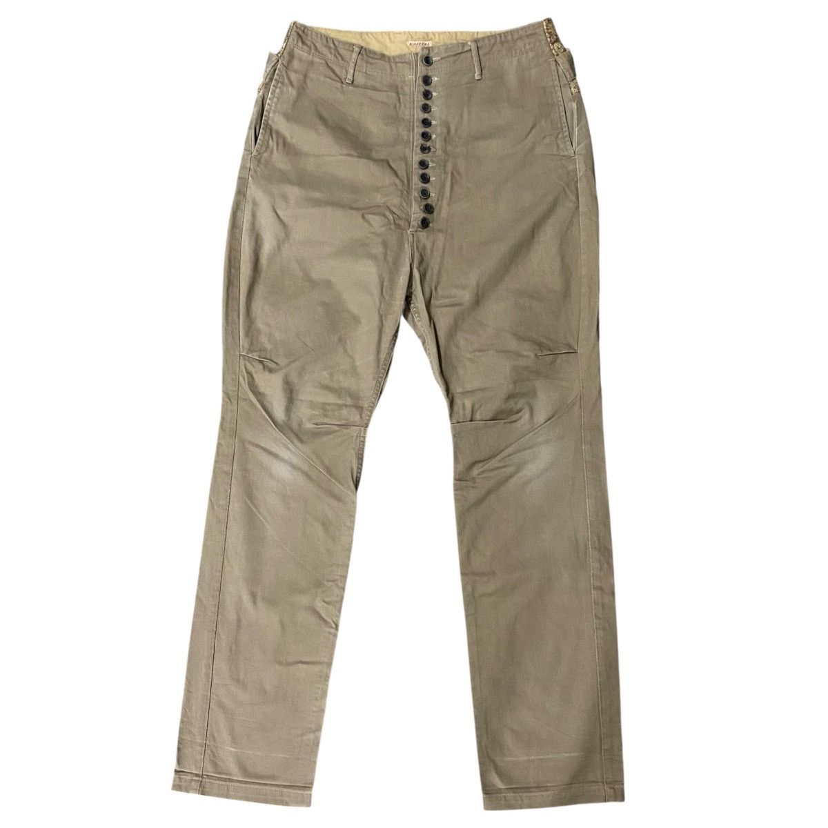 Kapital ‼️LAST DROP‼️KAPITAL Khaki 12 Button Fly Work Pants Trousers Size US 32 / EU 48 - 2 Thumbnail