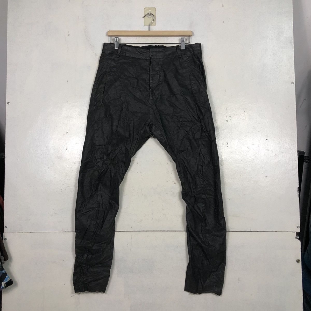 Japanese Brand Masnada Made in Italy Wax Biker Pants Parachute Bondage Size US 32 / EU 48 - 3 Thumbnail