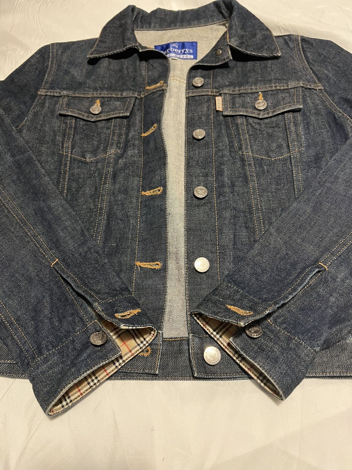 Burberry × Japanese Brand Japan Burberry Prorsum blue label Jean jacket Size XS / US 0-2 / IT 36-38 - 2 Thumbnail