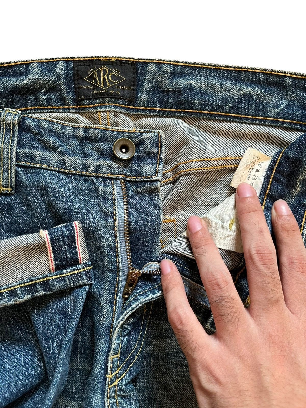 Japanese Brand Japanese Brand selvedge mud wash jeans Size US 31 - 10 Thumbnail