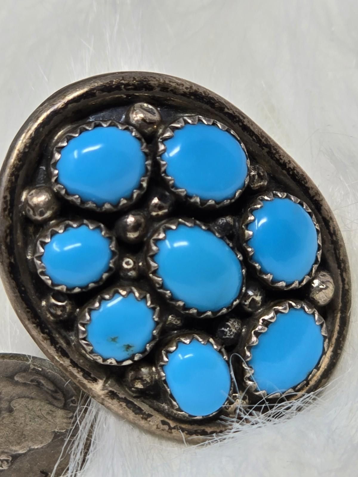 Other O Paquin OP 925 Silver Royston Turquoise Cluster Ring Size 6 Size ONE SIZE - 3 Thumbnail