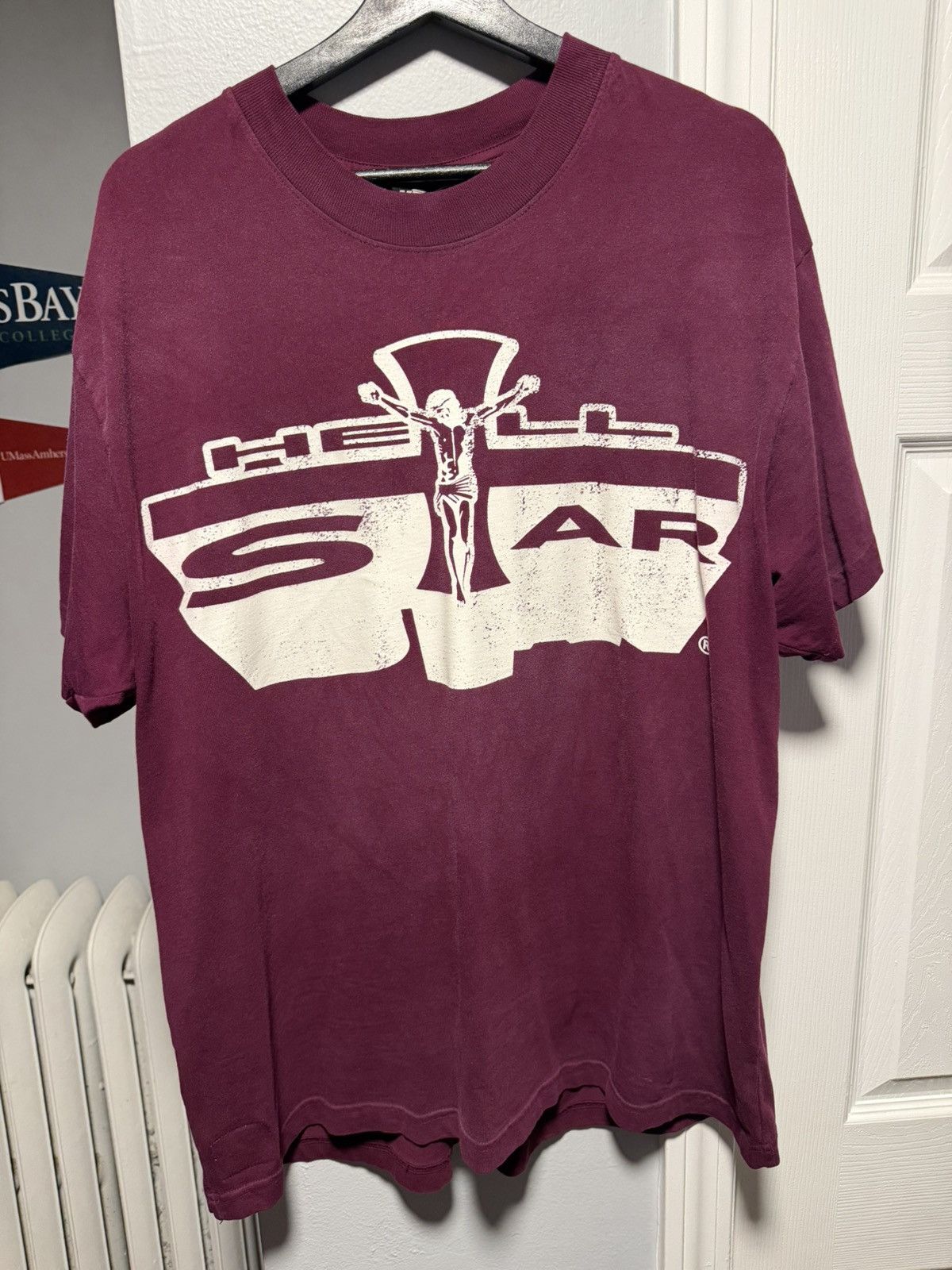 HELLSTAR Hellstar Jesus Burgundy Tee shirt Size Mens Large Size US L / EU 52-54 / 3 - 1 Thumbnail