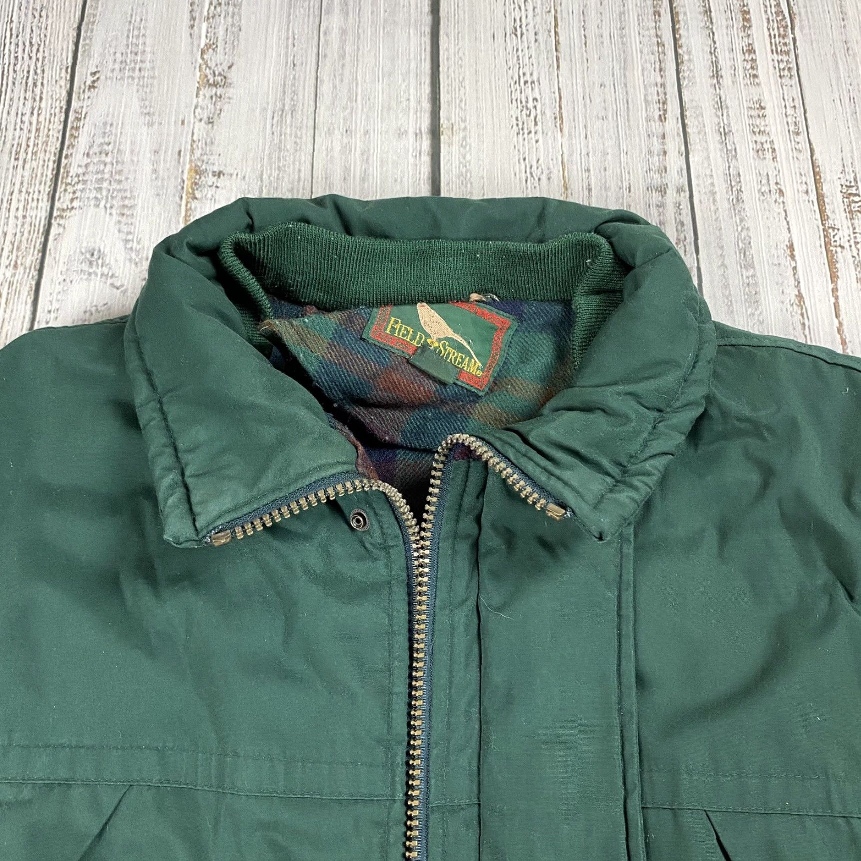 Vintage VINTAGE FIELD & STREAM JACKET Parka Men L Green THERMOLITE FLANNEL LINED Workwear Ski Hunting Fishing 90s Size US L / EU 52-54 / 3 - 3 Thumbnail
