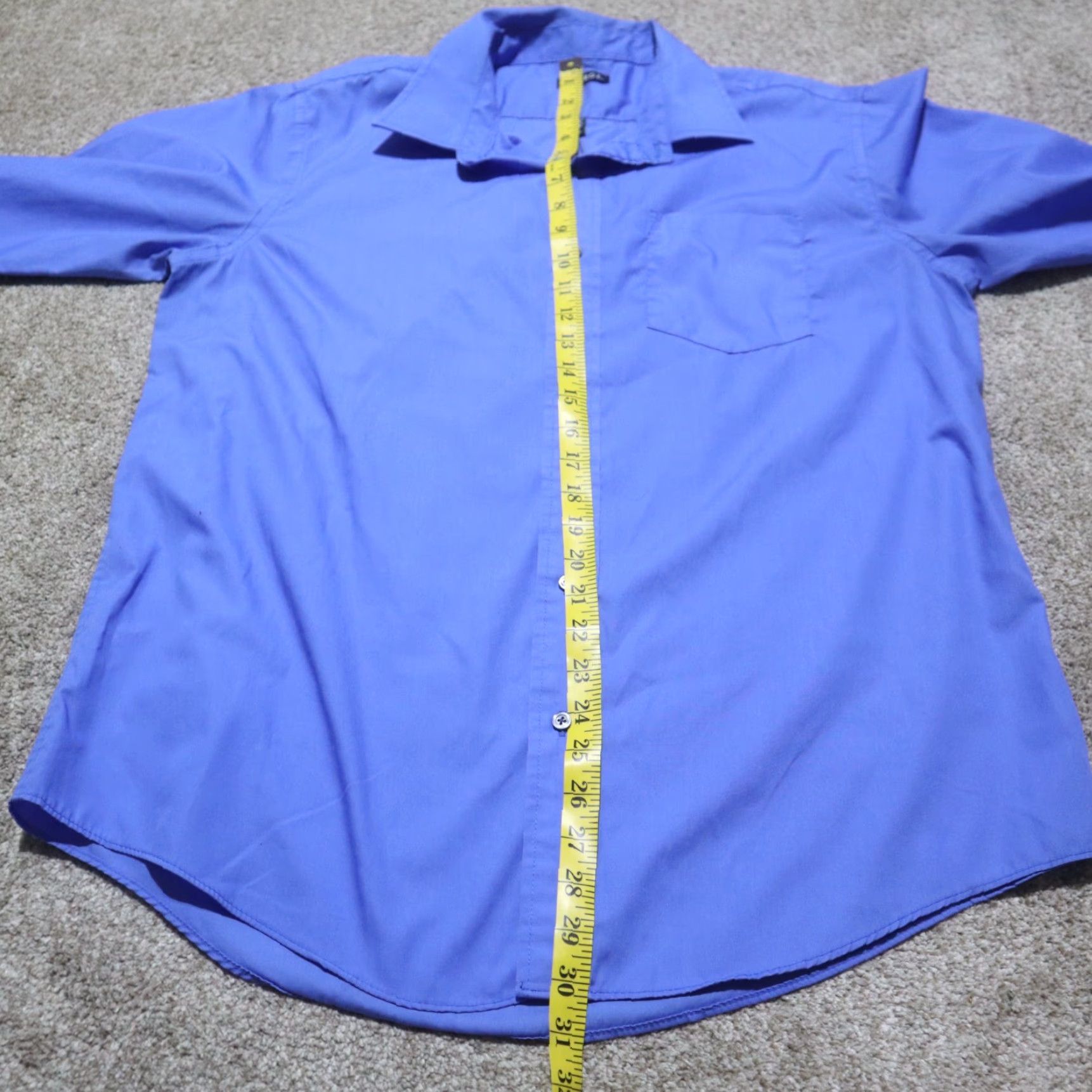 George George Shirt Men L Blue Button-Up Casual 42-44 46 in Cotton Long Sleeve Collared Vintage? No, not vintage Size US L / EU 52-54 / 3 - 6 Thumbnail