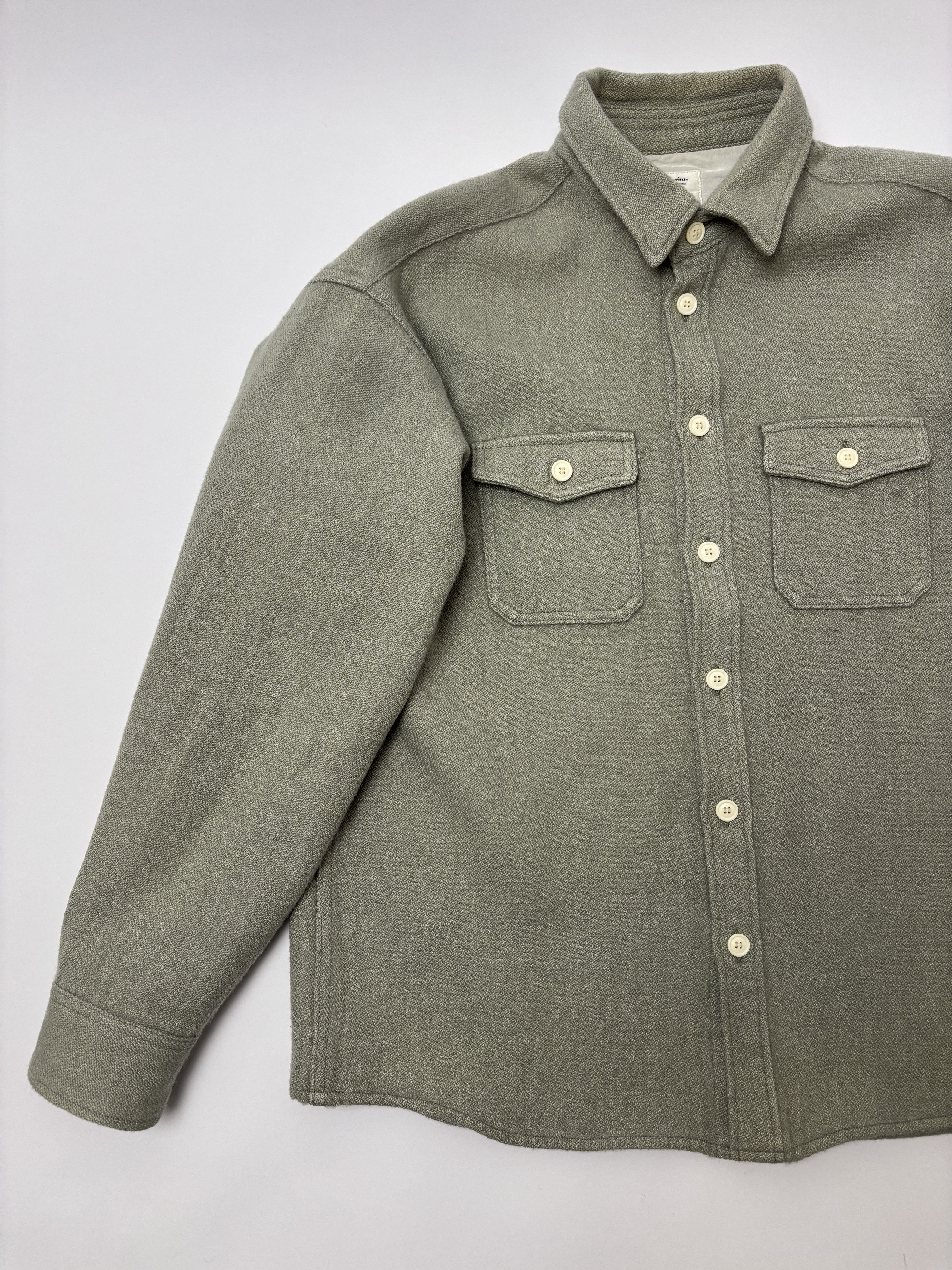 Visvim Visvim Lumber L/S Shirt Light Green Wool Linen Size US L / EU 52-54 / 3 - 3 Thumbnail