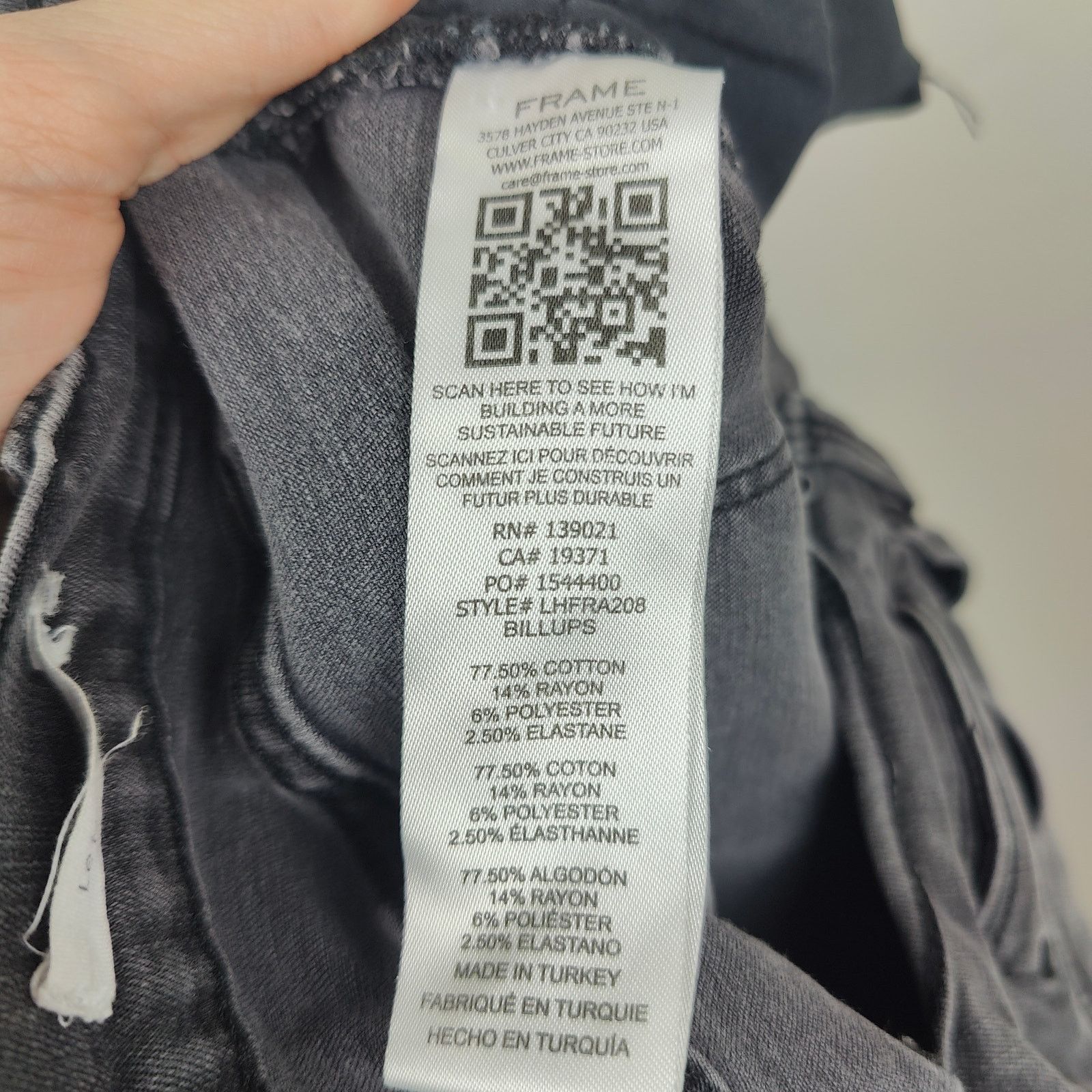 Frame Frame Le High Flare Jeans Womens 32 Gray Wash Raw Hem Size 32" / US 10 / IT 46 - 8 Thumbnail