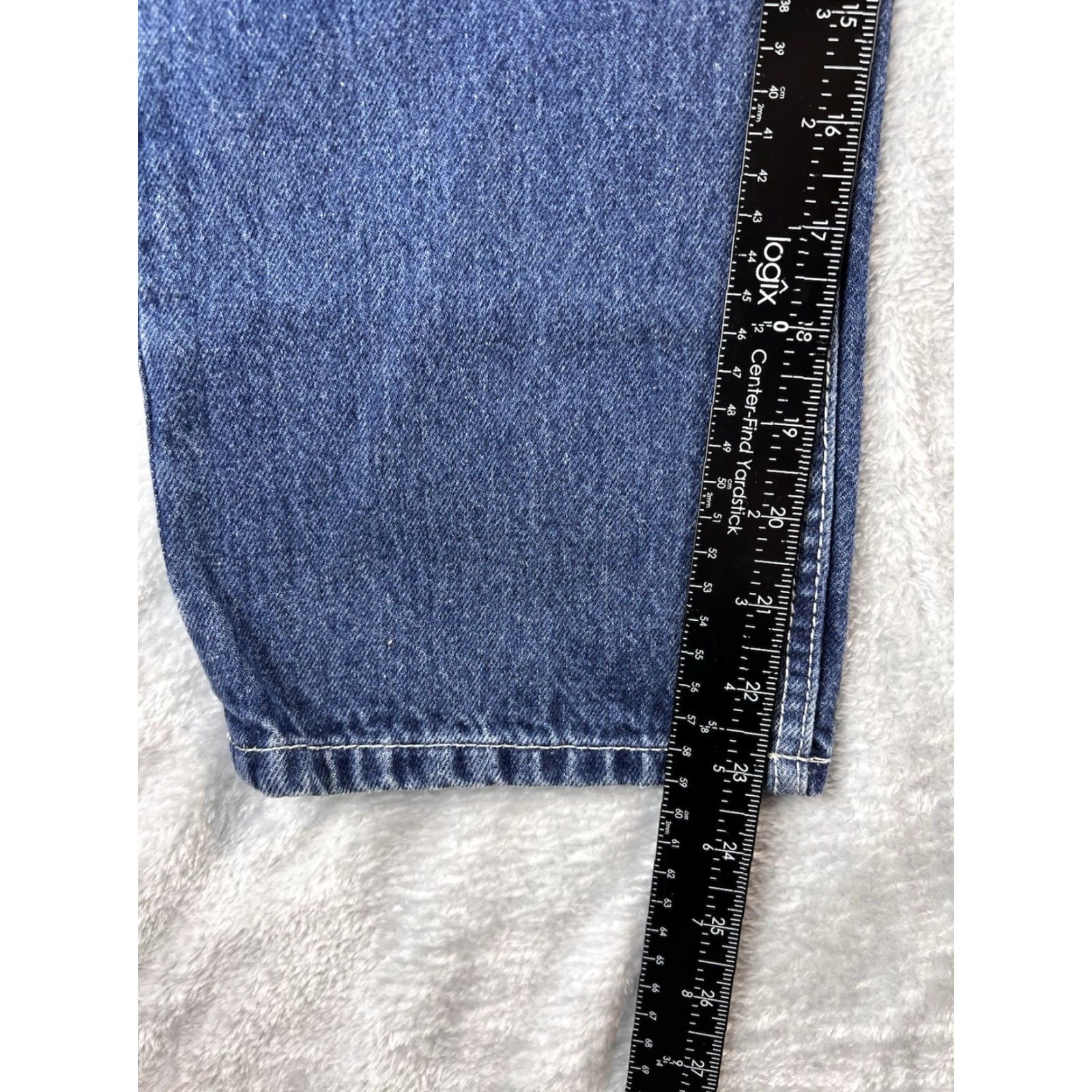 Jordache VINTAGE Jordache Jeans Women 9/10 Blue Med Wash Denim Straight Mid Rise Stretch Fit Classic 80s Womens Size 30" / US 8 / IT 44 - 5 Thumbnail