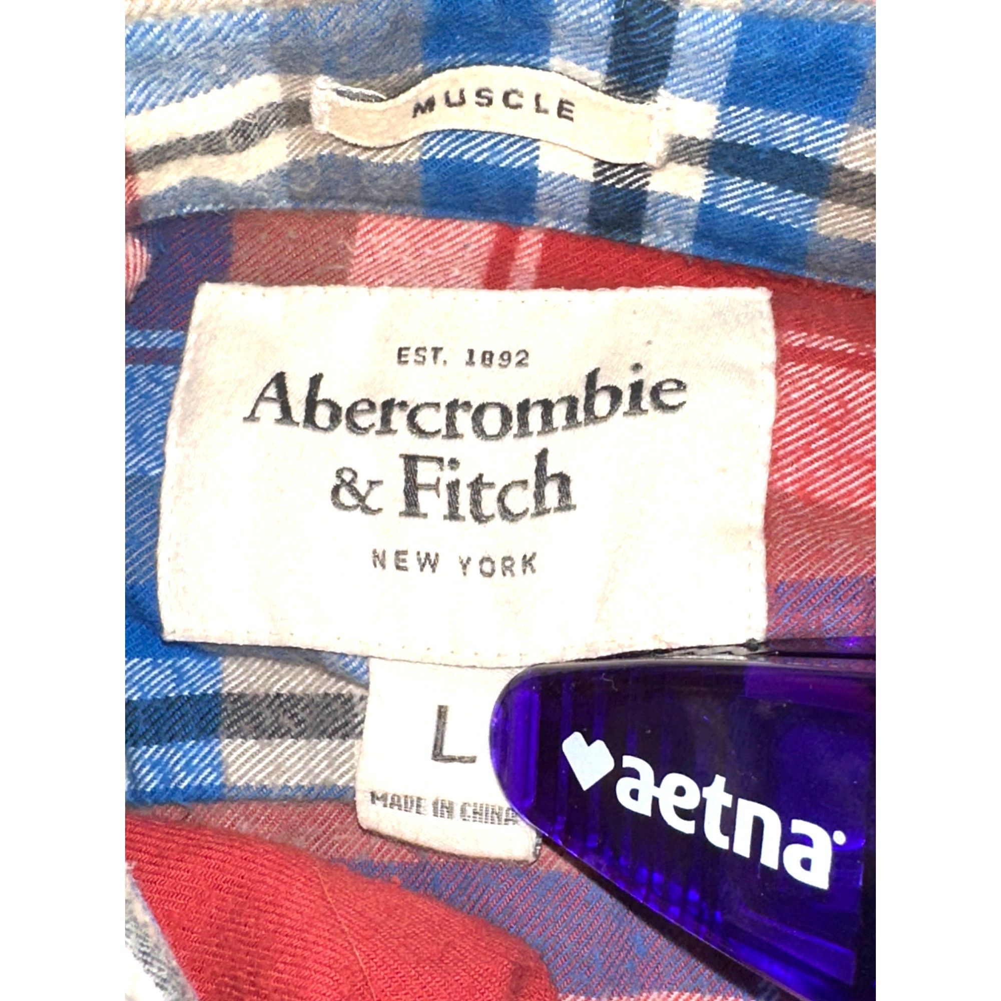 Abercrombie & Fitch Abercrombie Fitch Mens Large Red Plaid Muscle Shirt Cotton L Size US L / EU 52-54 / 3 - 8 Thumbnail