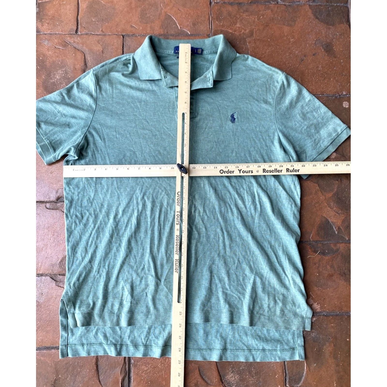 Polo Ralph Lauren Polo Ralph Lauren Polo Shirt Mens Large Green Pima Soft Touch Short Sleeve Striped Knit 100% Cotton Logo Button Size US L / EU 52-54 / 3 - 5 Thumbnail