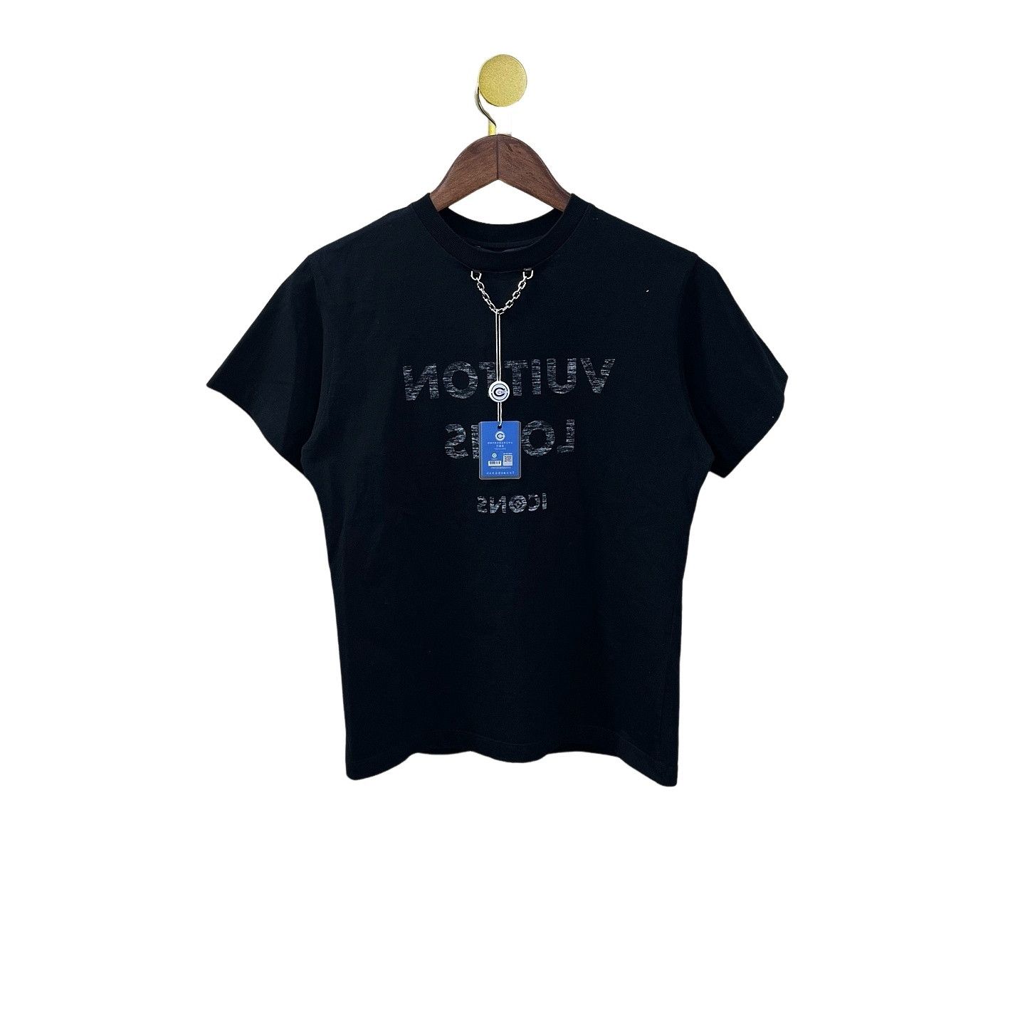 Louis Vuitton LOUIS VUITTON LOGO BLACK CREWNECK T-SHIRT FOR JAPAN