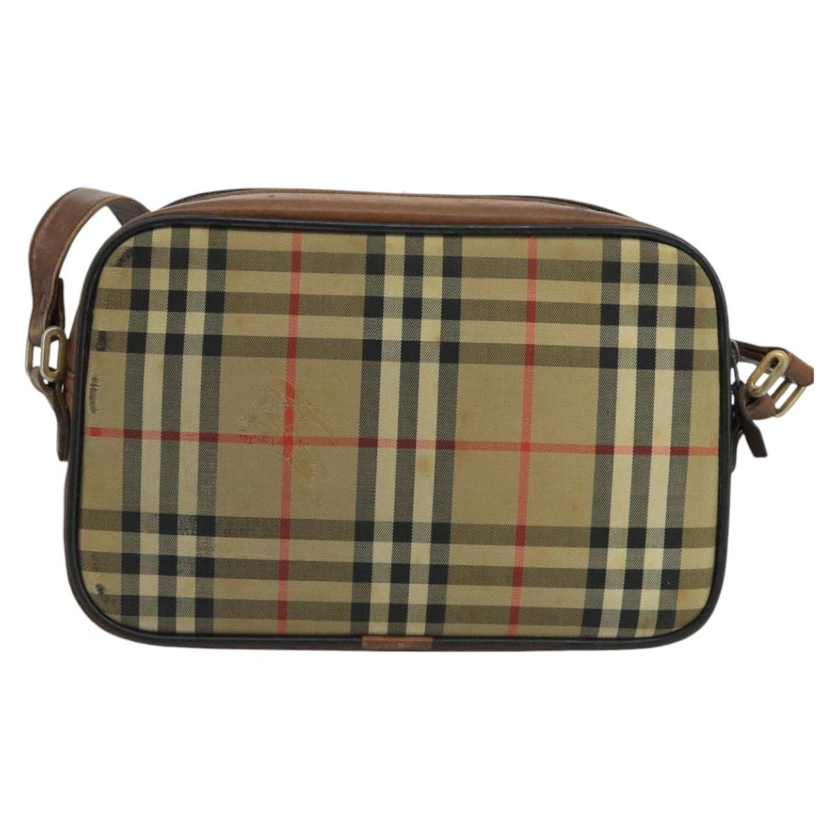Burberry Burberry Nova Check Shoulder Bag Canvas Leather Beige Brown Size ONE SIZE - 3 Thumbnail