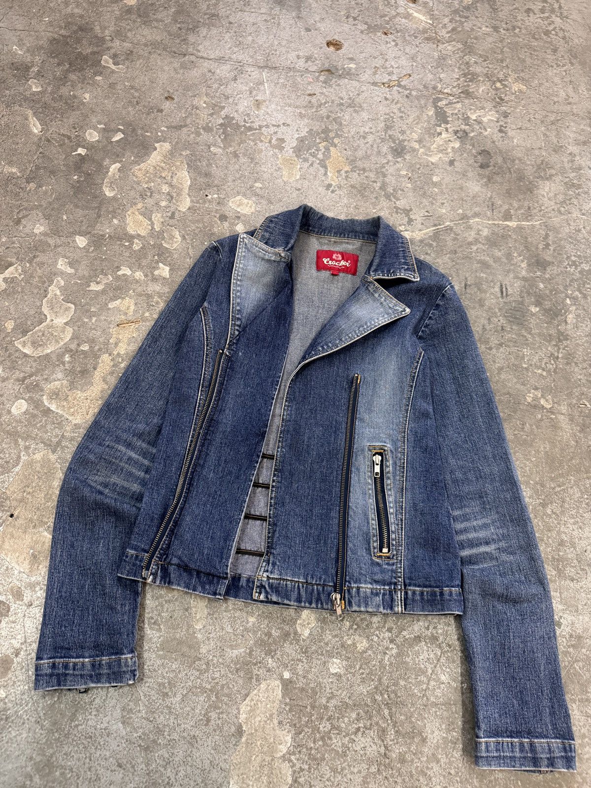 Vintage y2k Denim Bomber Jacket Size S / US 4 / IT 40 - 5 Thumbnail