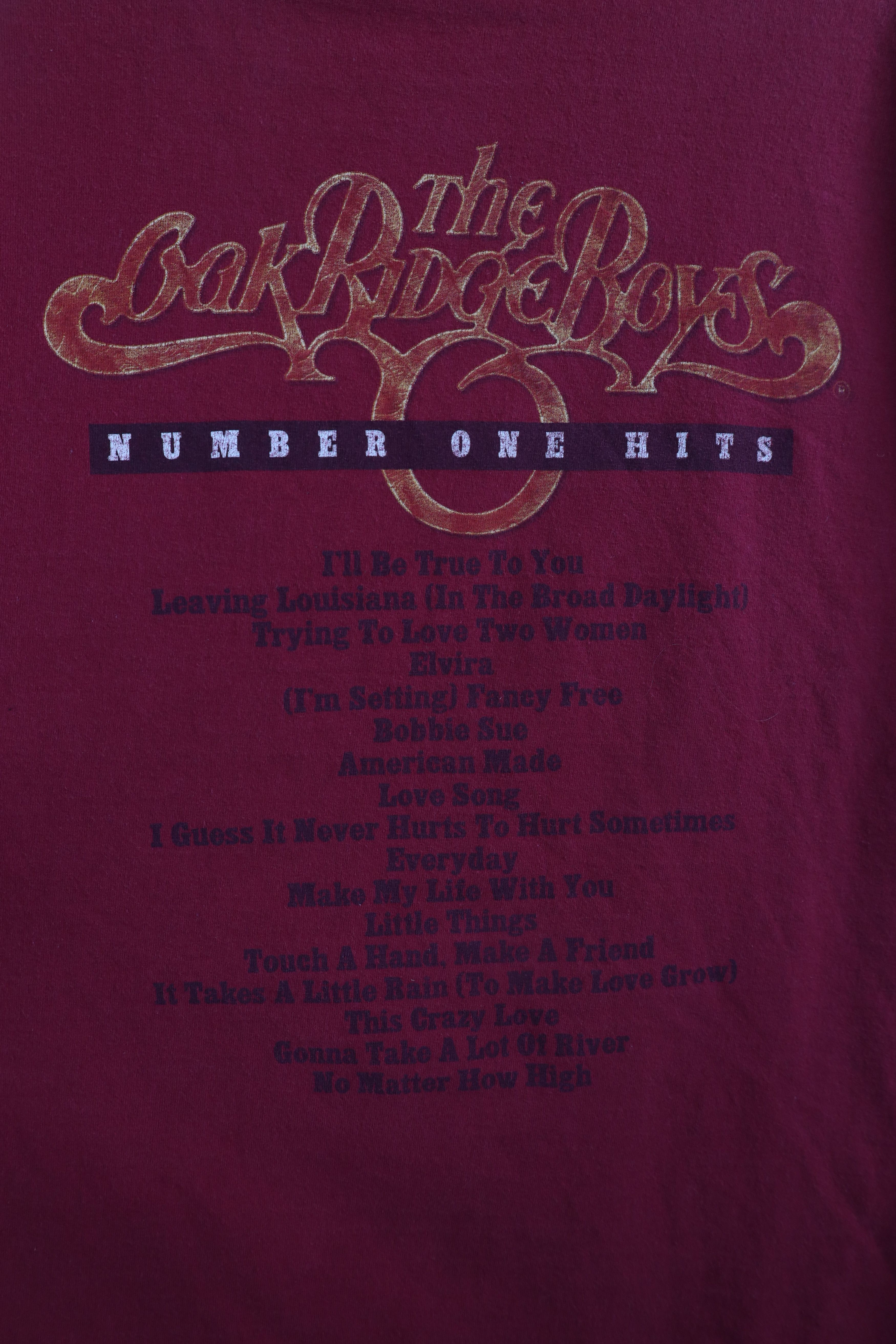 Vintage Vintage Ridge Boys Number One Hits Band T-Shirt Red Cotton Size US XL / EU 56 / 4 - 7 Thumbnail