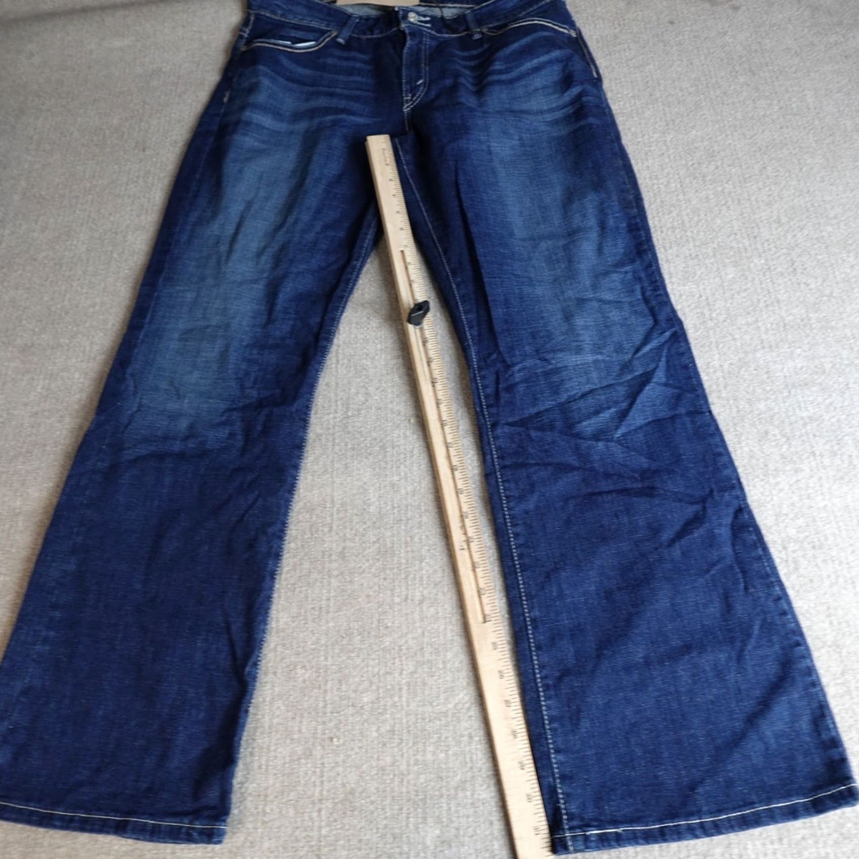 Levi's Levi's 529 Womens Jeans 33 Blue Mid Rise Bootcut 5-Pocket Denim Dark Cotton Blend Regular - Womens - Size 33 - Blue - 529 Model Size 24" / US 00 / IT 34 - 2 Thumbnail