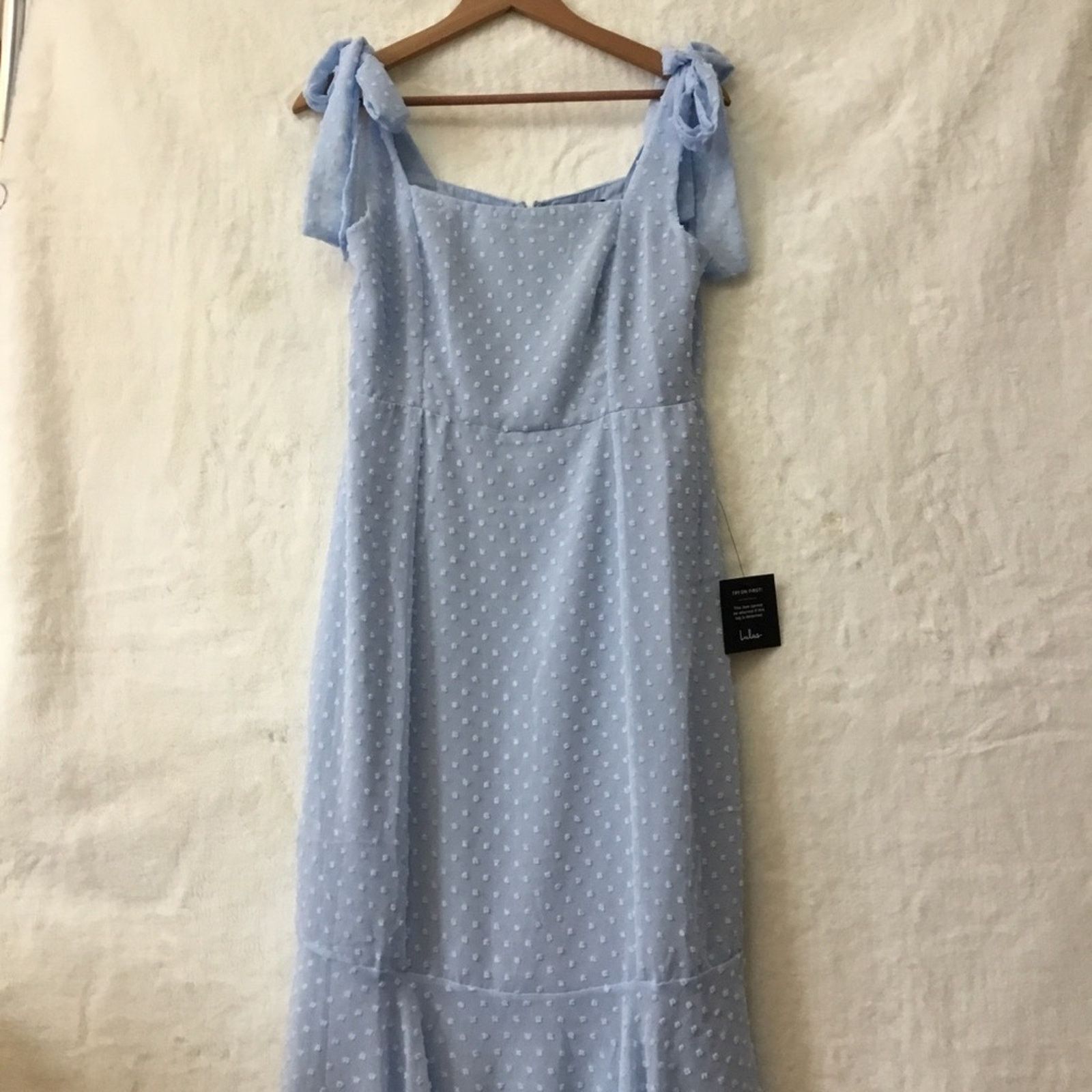 Other Lulus Sky Blue Polka Dots Midi Dress Size M / US 6-8 / IT 42-44 - 1 Thumbnail