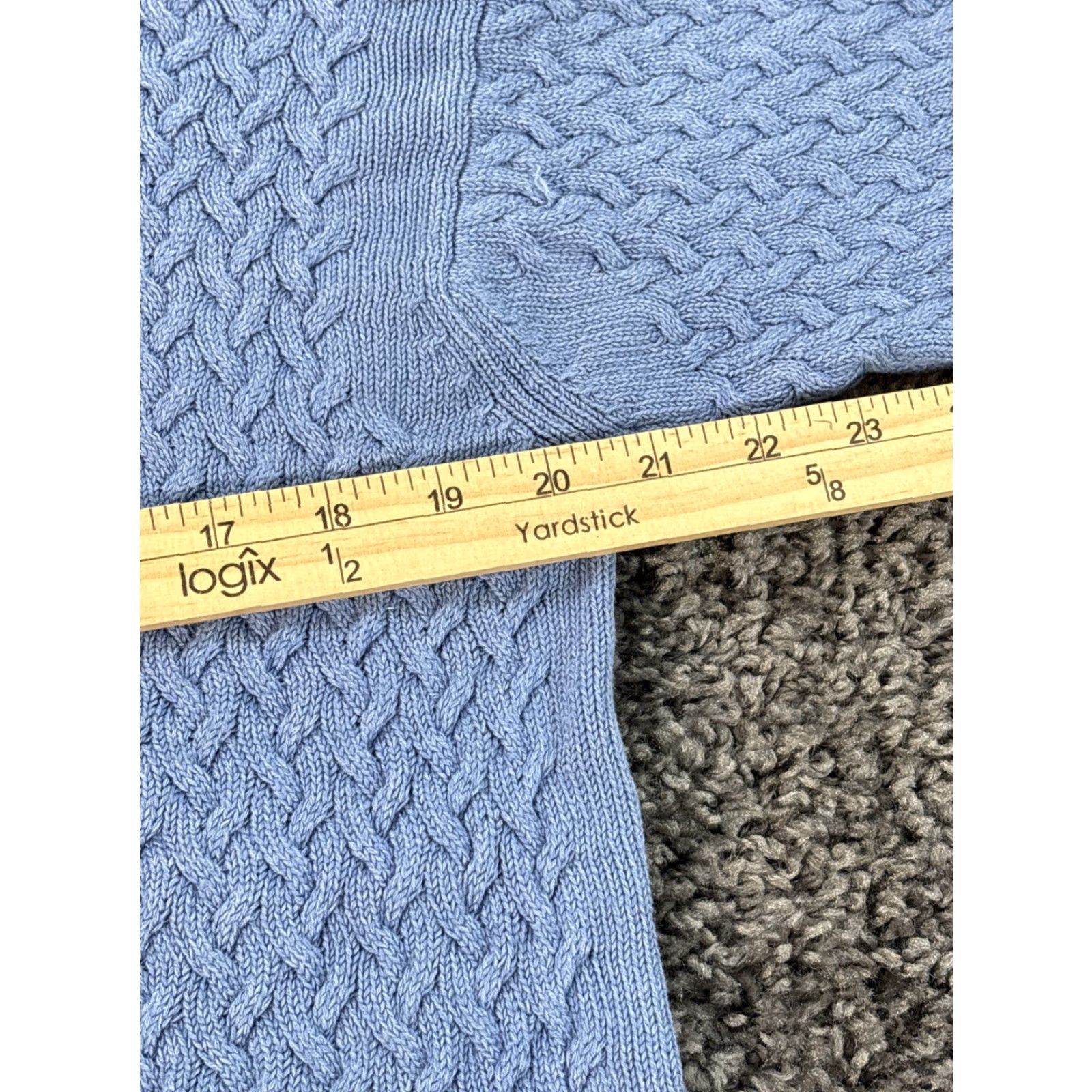 Vintage VINTAGE Greenwich Sweater Womens L Blue Silk Cotton Chunky Knit Fisherman 90s Size L / US 10 / IT 46 - 3 Thumbnail
