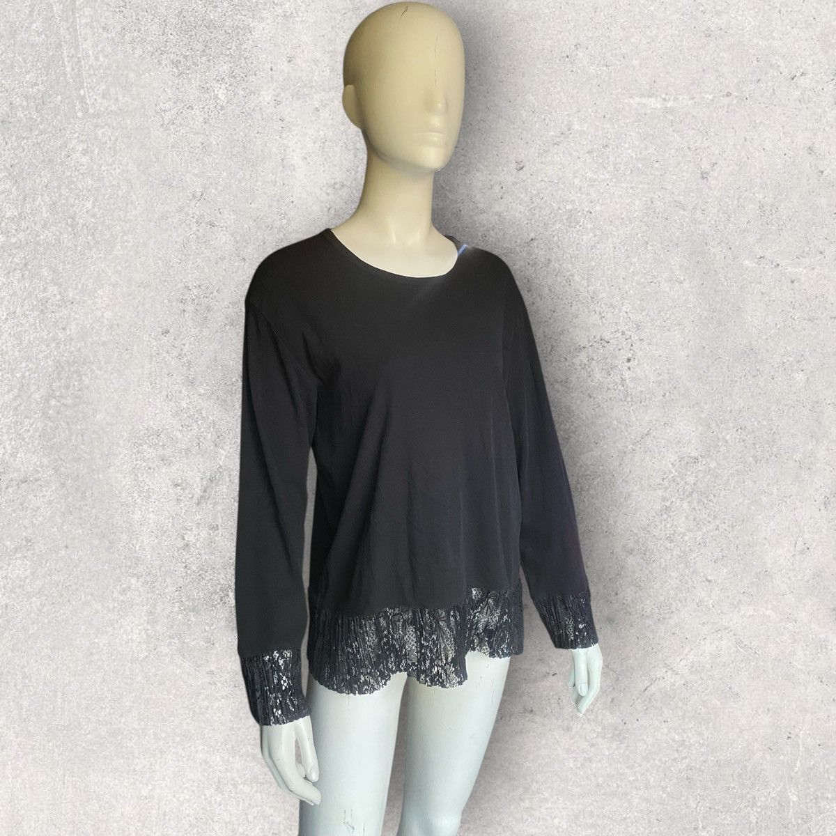 Comme des Garcons Vintage 1992 Tricot CDG Lace Border L/S Size L / US 10 / IT 46 - 2 Thumbnail