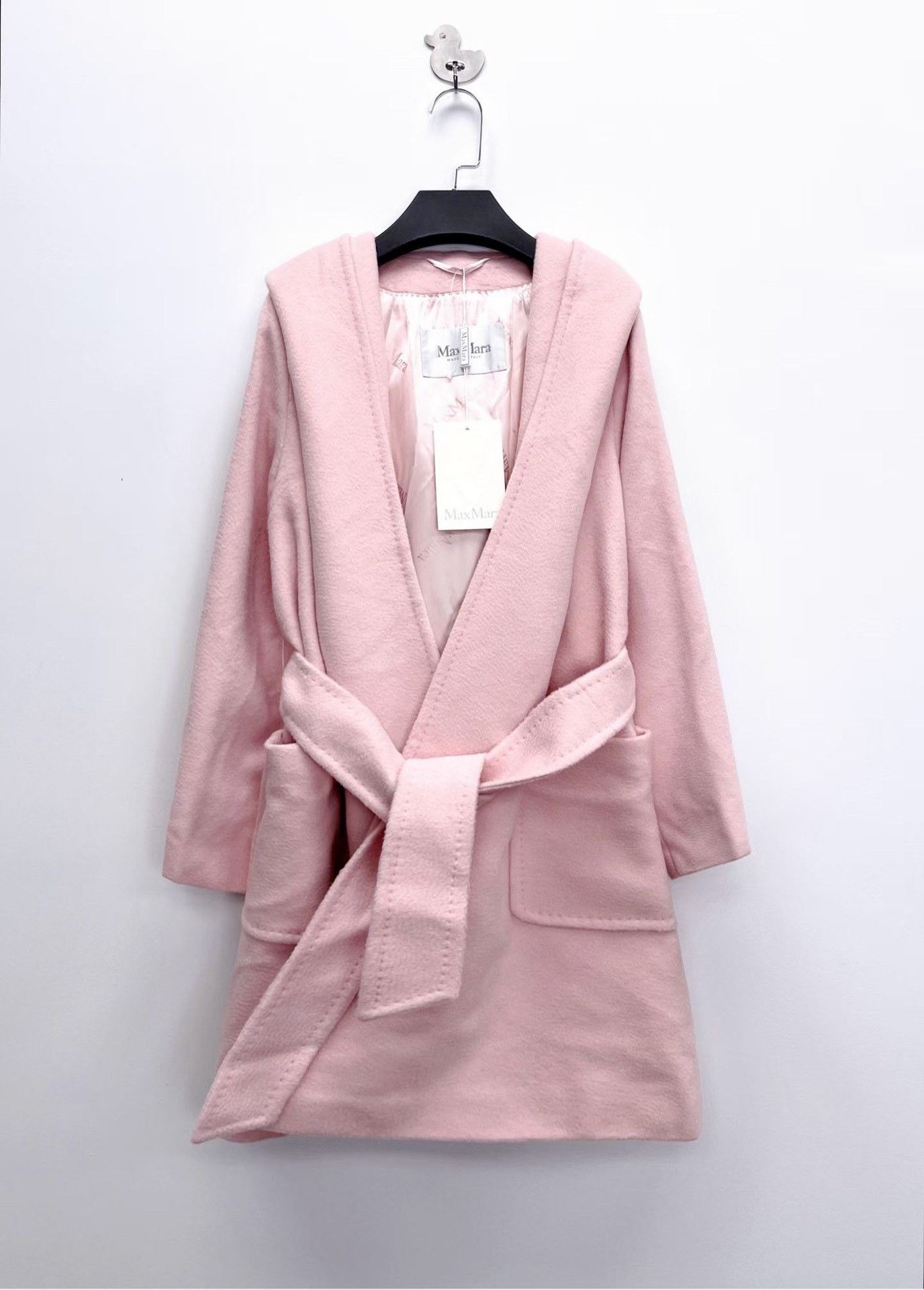 Max Mara MaxMara New Pink Logo Hooded Robe Coat Size S / US 4 / IT 40 - 1 Thumbnail