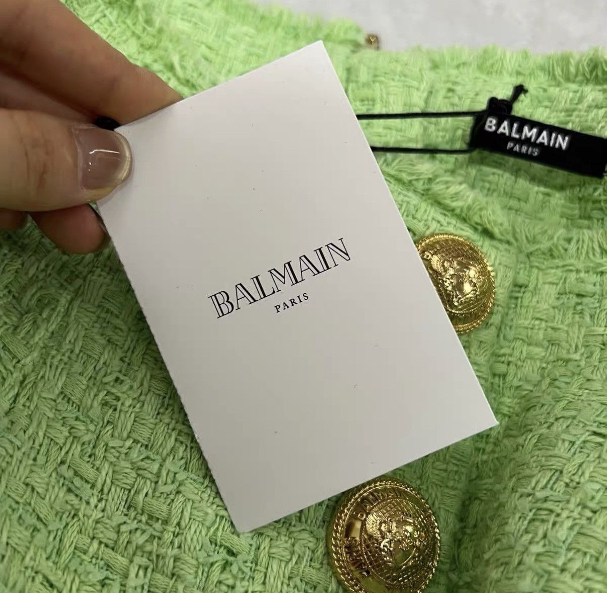 Balmain Balmain Green Tweed Mini Skirt J41 Size 25" / US 0 / IT 36 - 5 Thumbnail