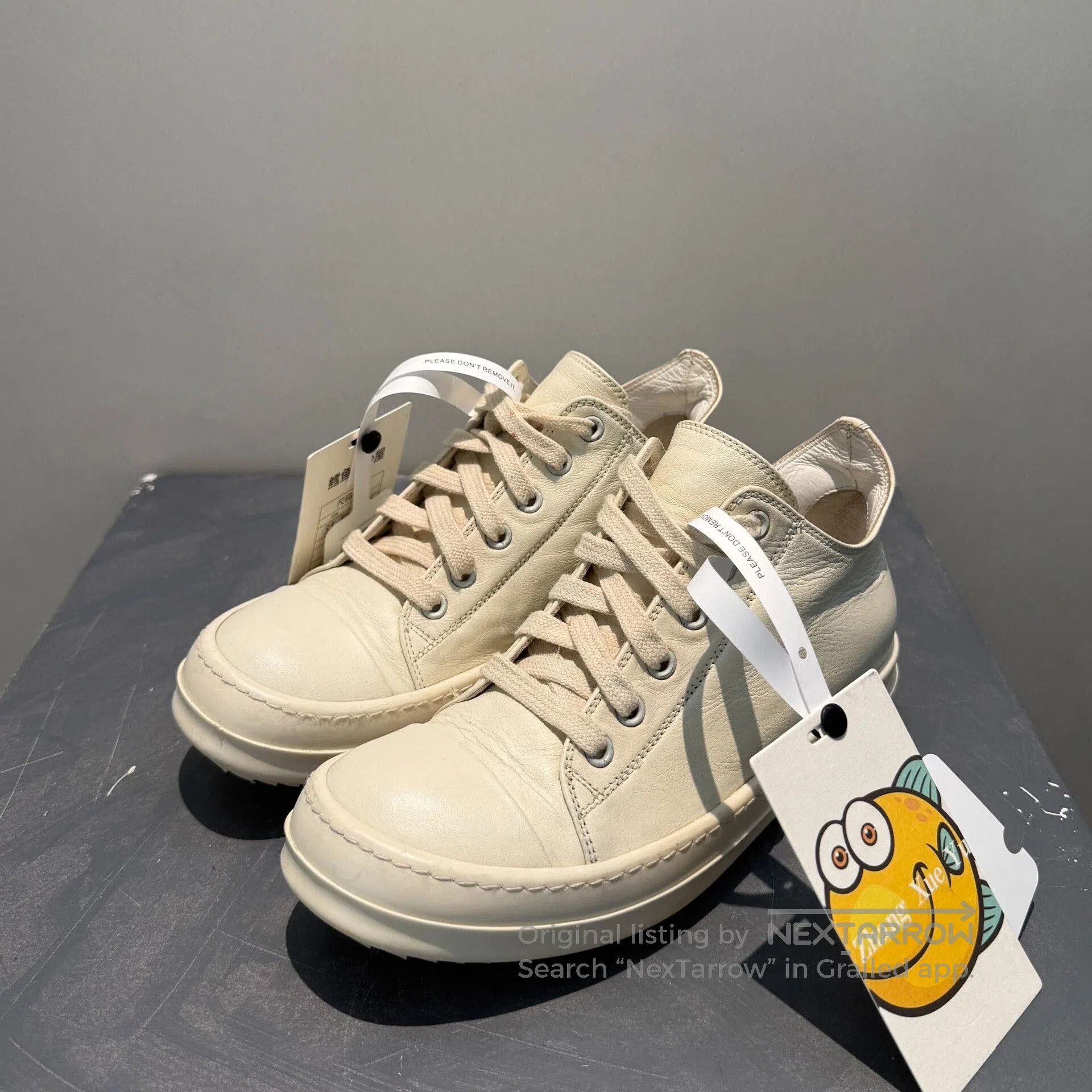 Rick Owens Rick Owens Leather Low-Top Sneakers. Size US 10 / EU 43 - 2 Thumbnail
