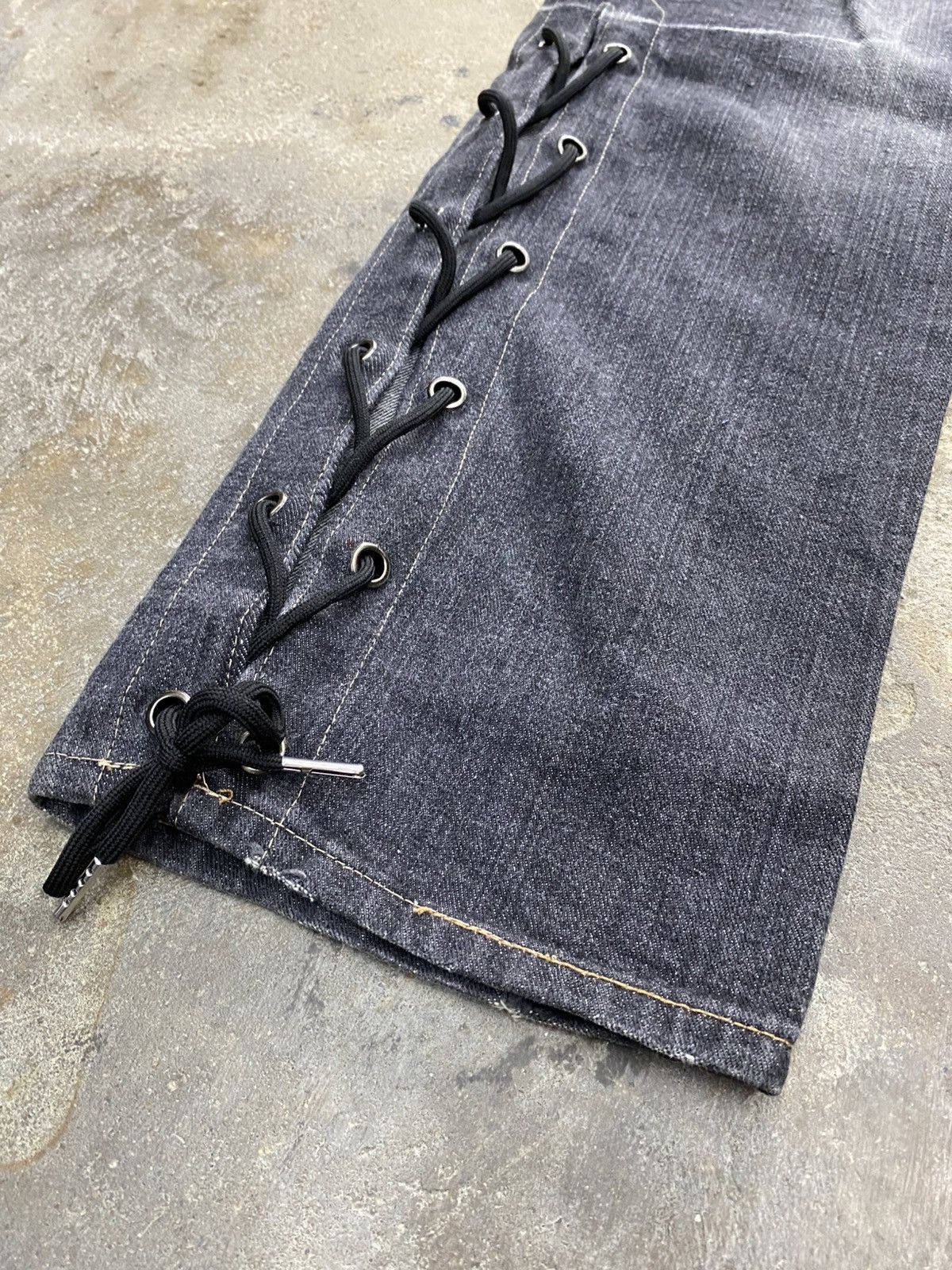Japanese Brand Root three side laced jeans wash Size US 34 / EU 50 - 9 Thumbnail