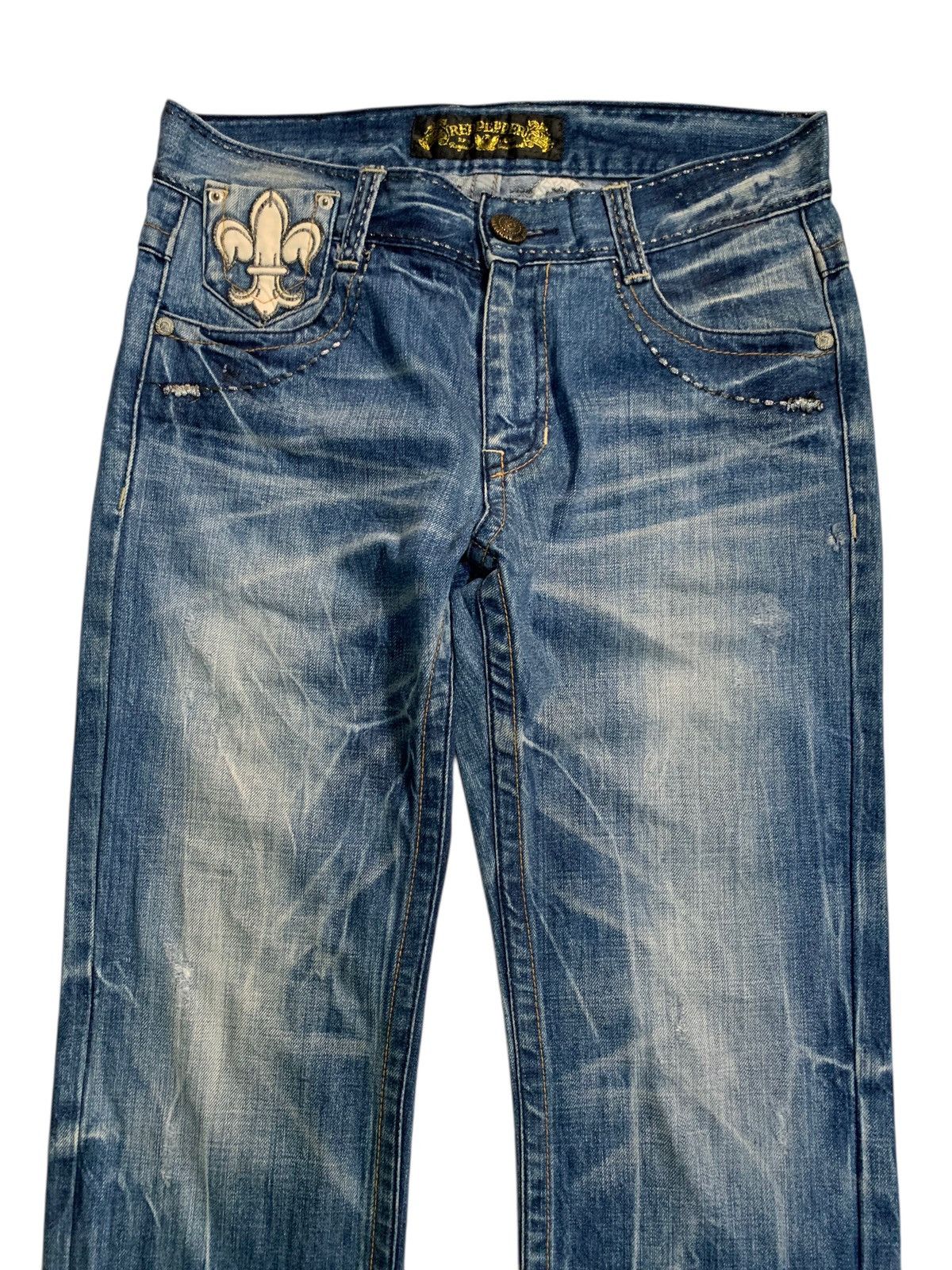 Tornado Mart RED PEPPER PUNK FADED & RUSTY JAPANESE DISTRESSED DENIM Size US 34 / EU 50 - 6 Thumbnail