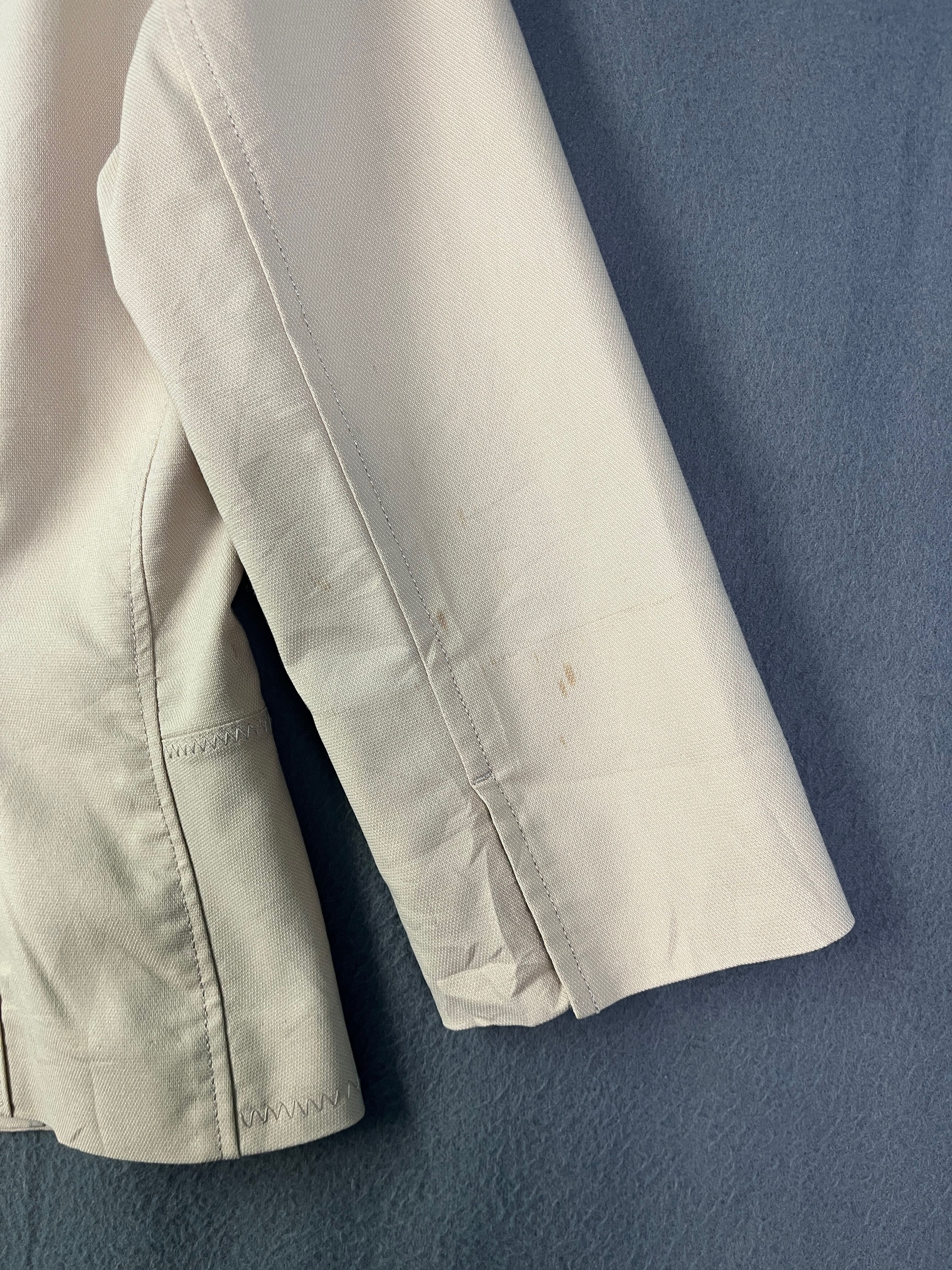 Japanese Brand Ined Single Button Blazer Jacket Beige Yohji Yamamoto Size S / US 4 / IT 40 - 10 Thumbnail