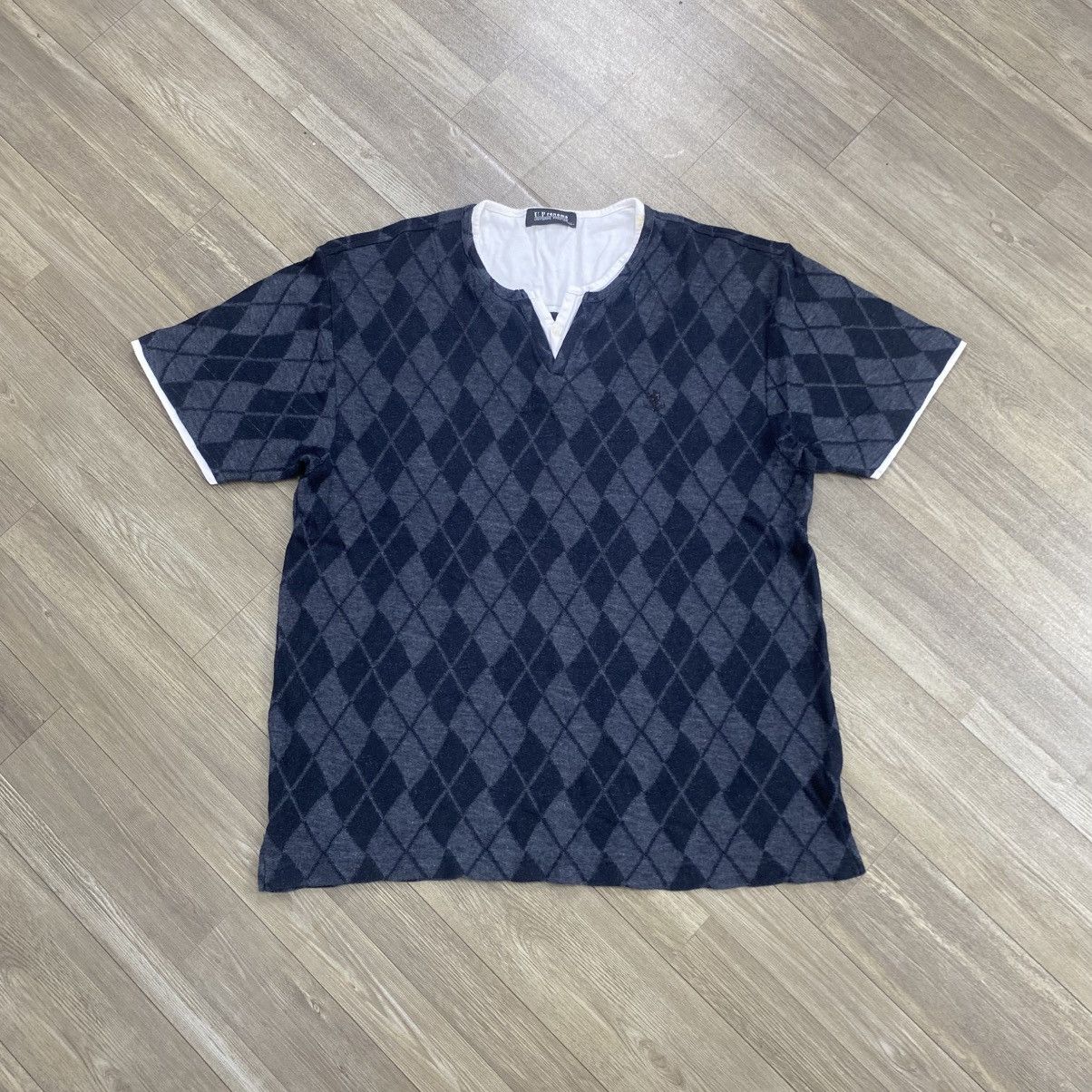 If Six Was Nine 2000s Up Renoma Double Layers Argyle Pattern Goa Lgb Tee Size US L / EU 52-54 / 3 - 1 Thumbnail
