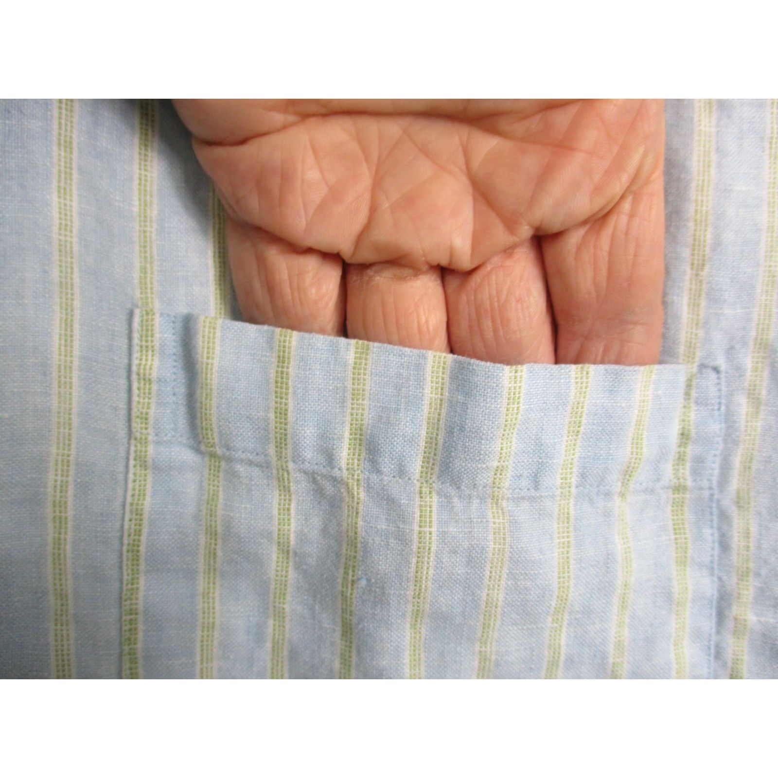 Brooks Brothers Brooks Brothers Shirt Mens XL Blue Striped Irish Linen Short Sleeve Button-Up Size US XL / EU 56 / 4 - 3 Thumbnail