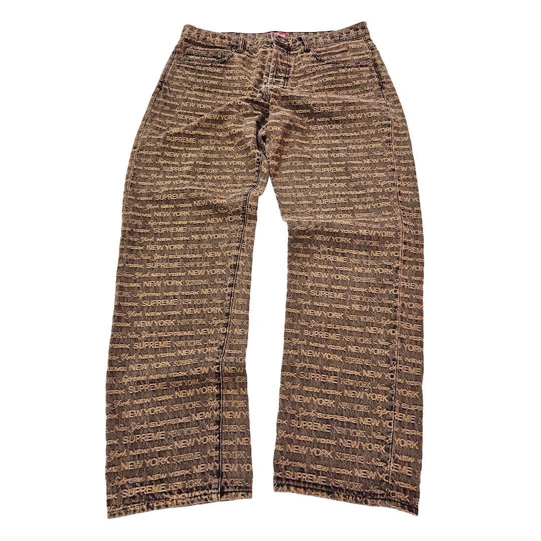 Supreme Supreme Multi Type Jacquard Brown Denim Pants (36) Size US 36 / EU 52 - 1 Thumbnail