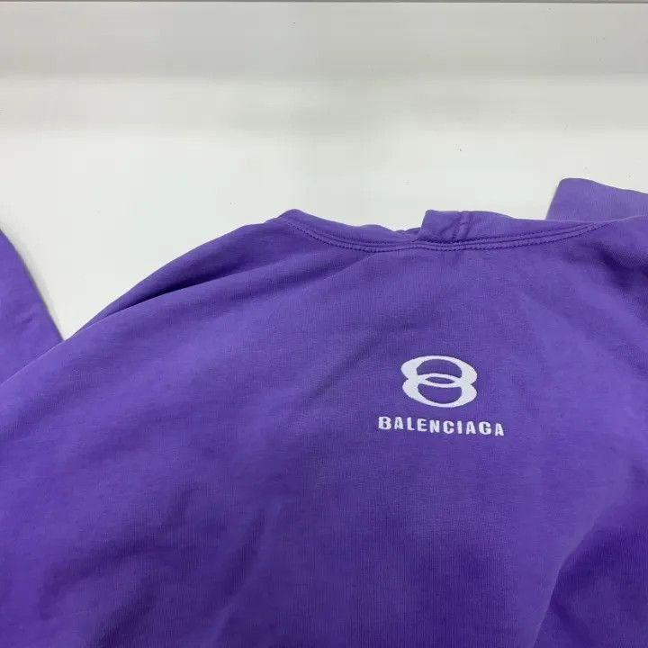 Balenciaga Balenciaga SS22 Purple Hooded Sweatshirt 0079-2507 Size M / US 6-8 / IT 42-44 - 6 Thumbnail
