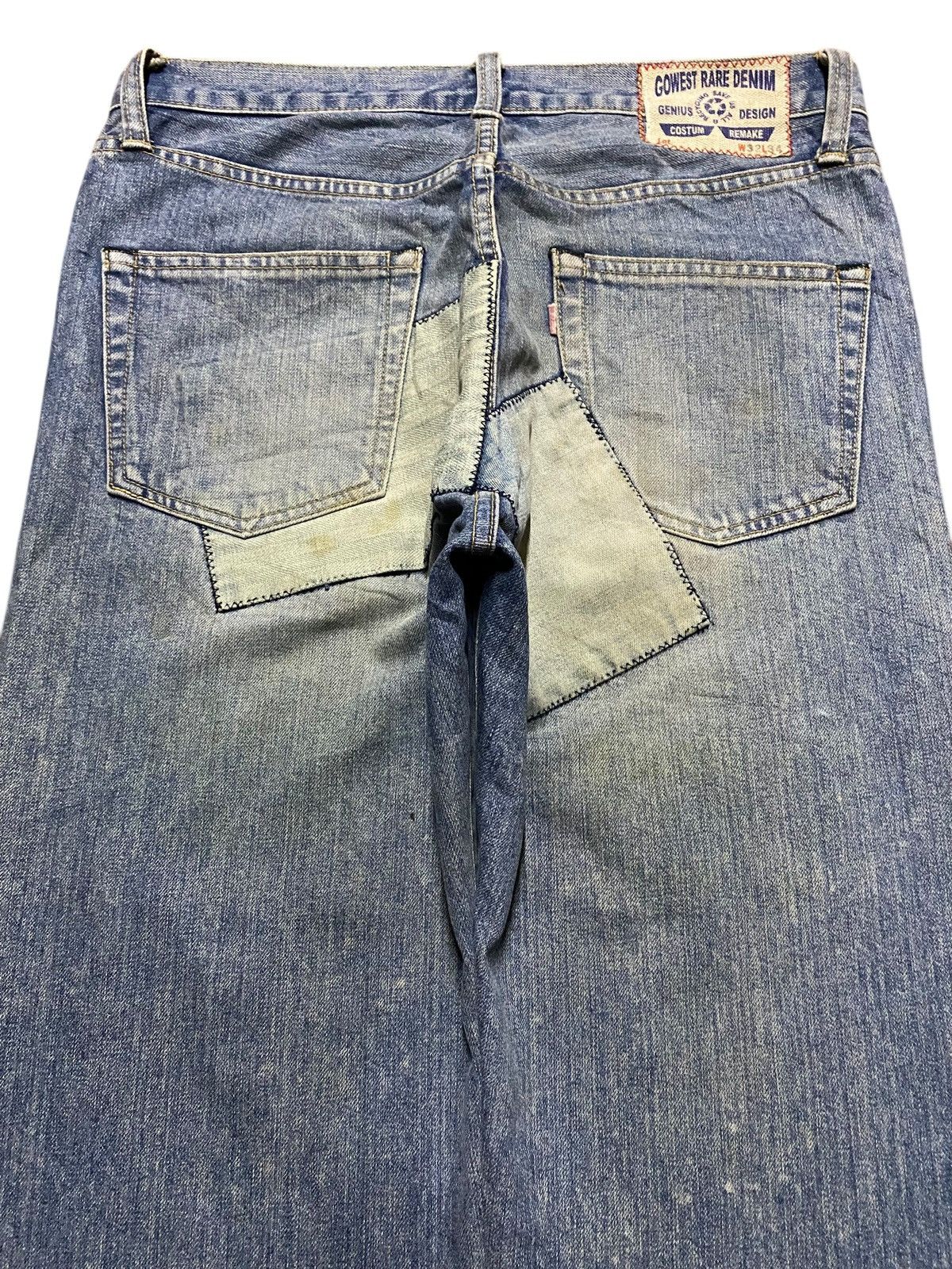 GOA Vintage Japanese Brand Gowest Rare Denim Pacthes Baggy Jeans Size US 33 - 4 Thumbnail