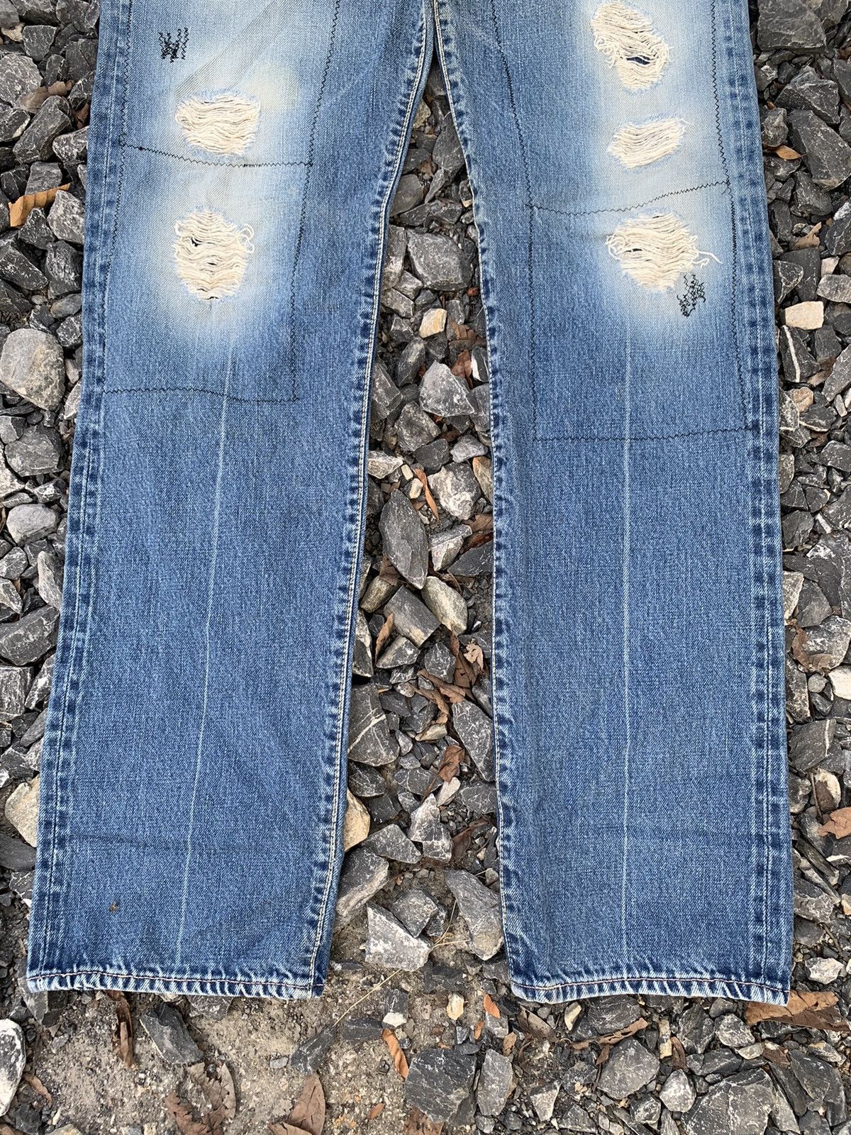 Kapital BLUE BLUE JAPAN INDIGO SELVEDGE RUSTY DISTRESSED DENIM Size US 31 - 7 Thumbnail