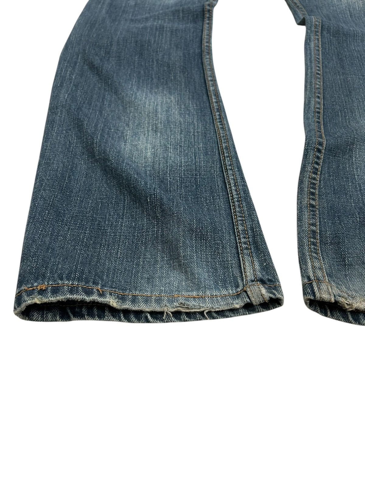 Le Grande Bleu (L.G.B.) Vintage Dominate Double Waist Mud Washed Whisker Clawn Mark Size US 33 - 11 Thumbnail