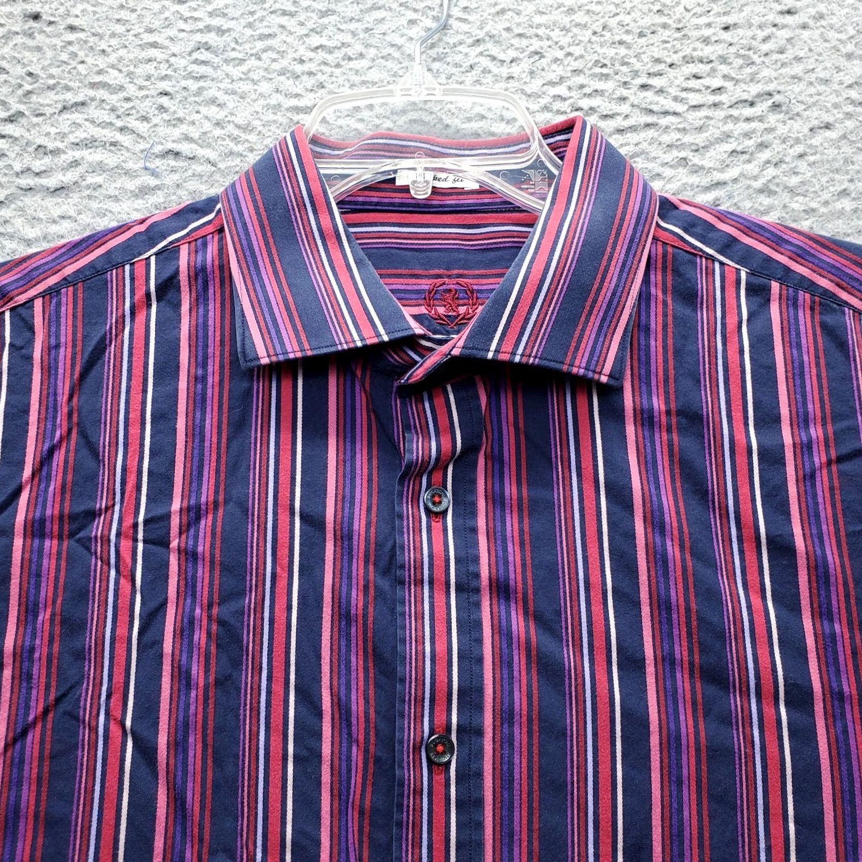 BUGATCHI Bugatchi Uomo Shirt Mens XL Multicolor Striped Long Sleeve Collared Button Up Regular Fit Size US XL / EU 56 / 4 - 5 Thumbnail