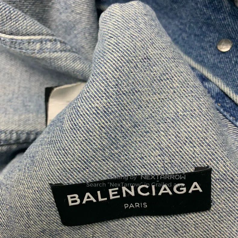 Balenciaga Balenciaga Cola Denim Jacket Distressed Style Size US M / EU 48-50 / 2 - 3 Thumbnail