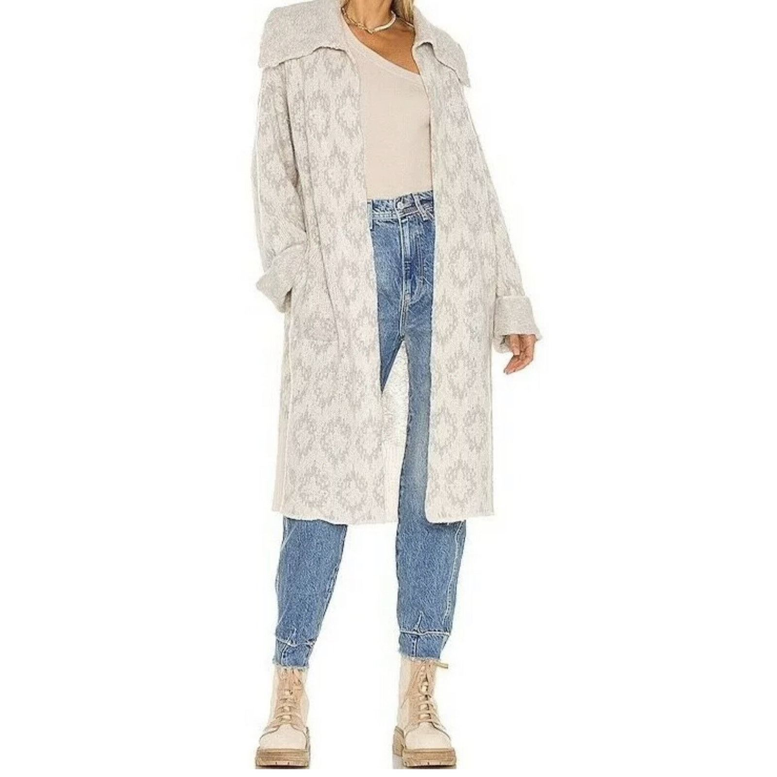 Free People Free People Like A Diamond Sweater Coat Icy Combo S A002095 Size S / US 4 / IT 40 - 1 Thumbnail