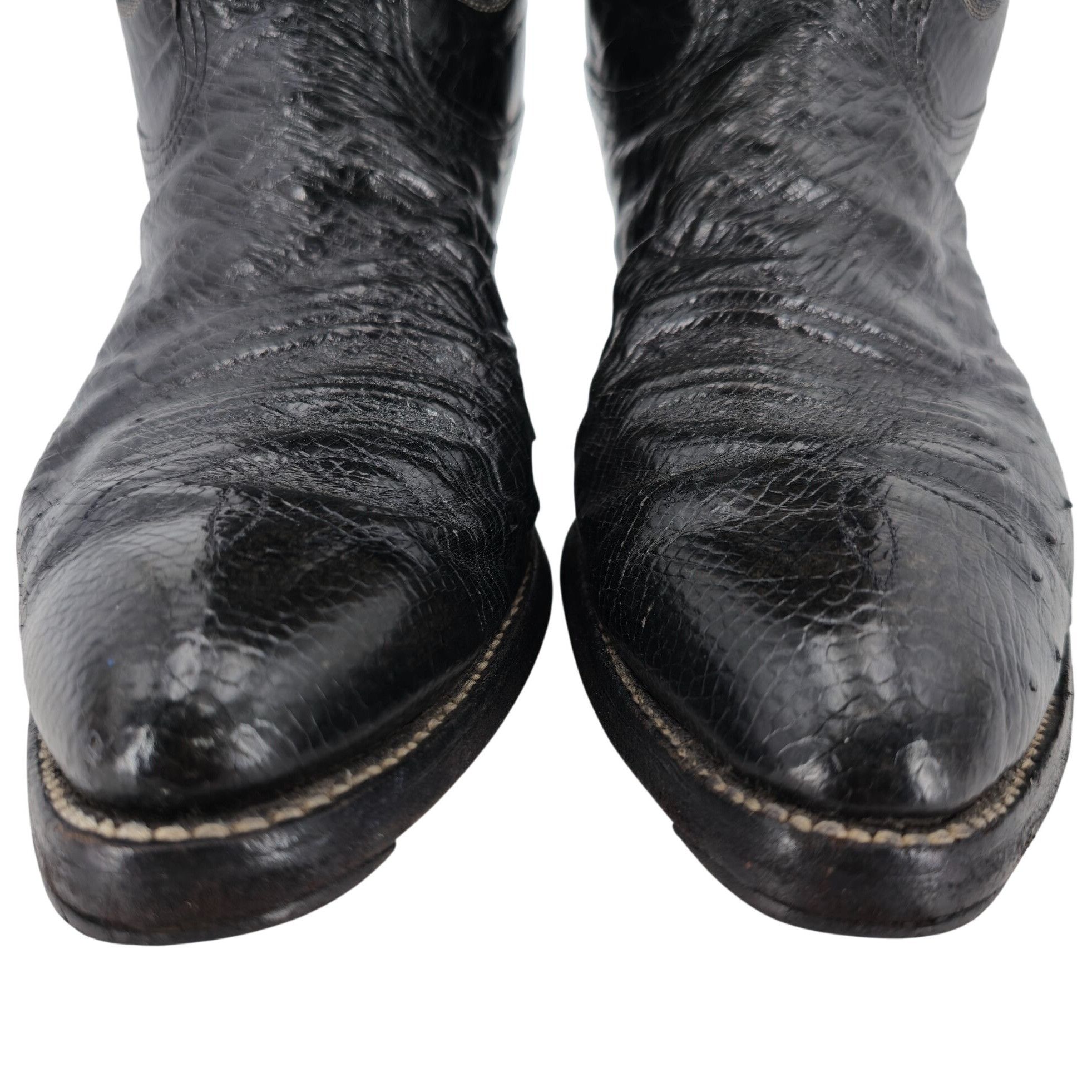 Nocona Boots Vintage Nocona Exotic Black Ostrich Leather Cowboy Boots 8.5 Size US 8.5 / EU 41-42 - 11 Thumbnail