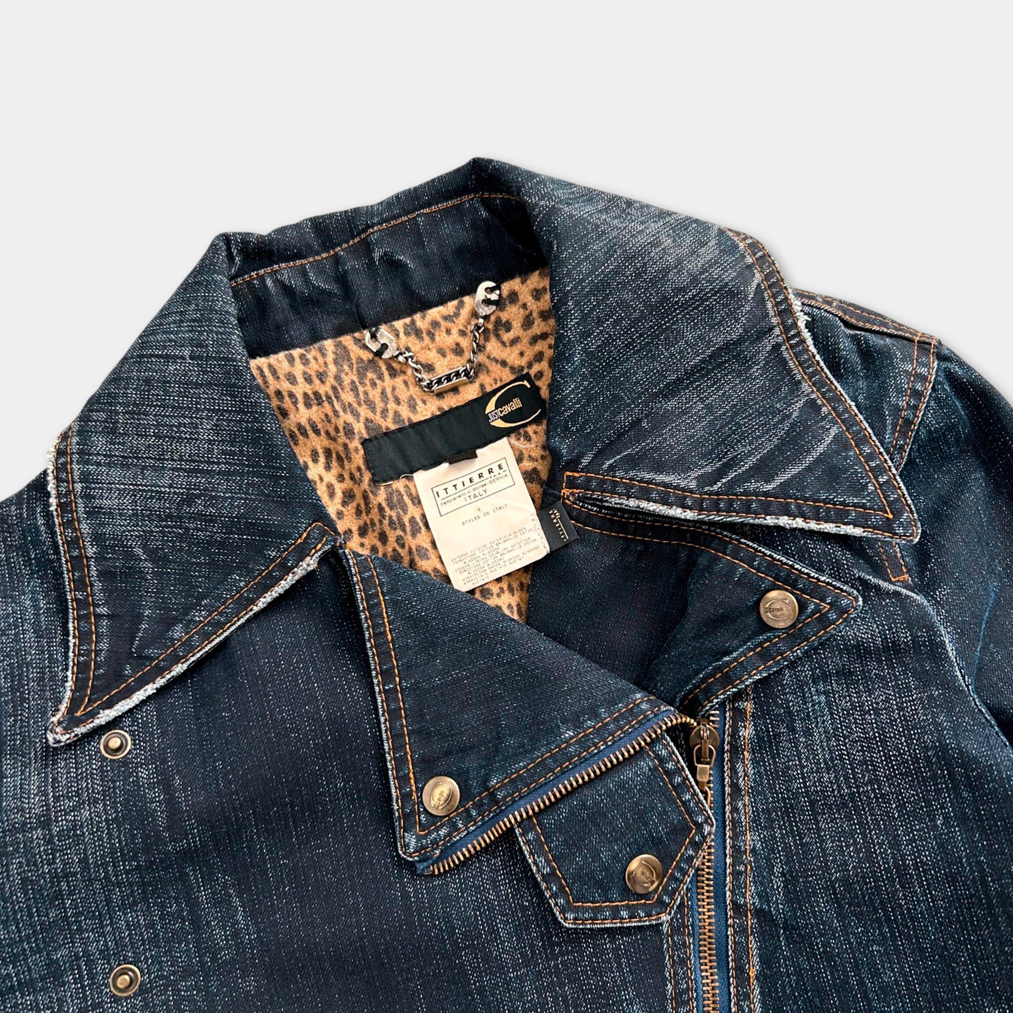 Just Cavalli Just Cavalli 2000's Blue Denim Jacket Size US S / EU 44-46 / 1 - 3 Thumbnail