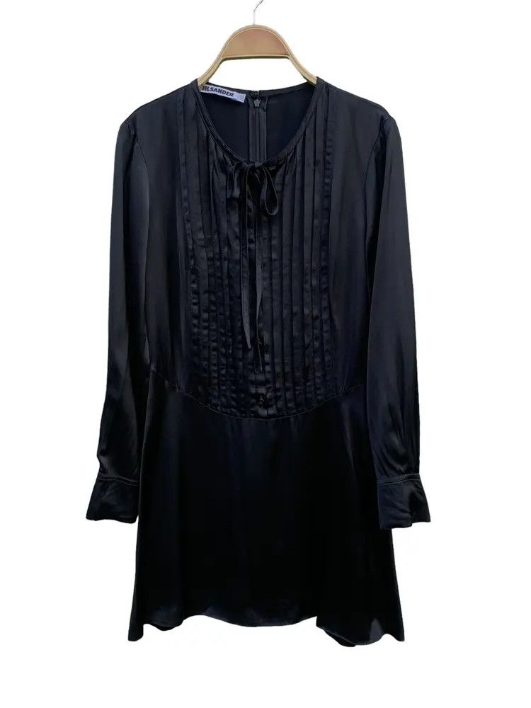 Jil Sander Jil Sander pleated detail viscose black dress Size XS / US 0-2 / IT 36-38 - 2 Thumbnail