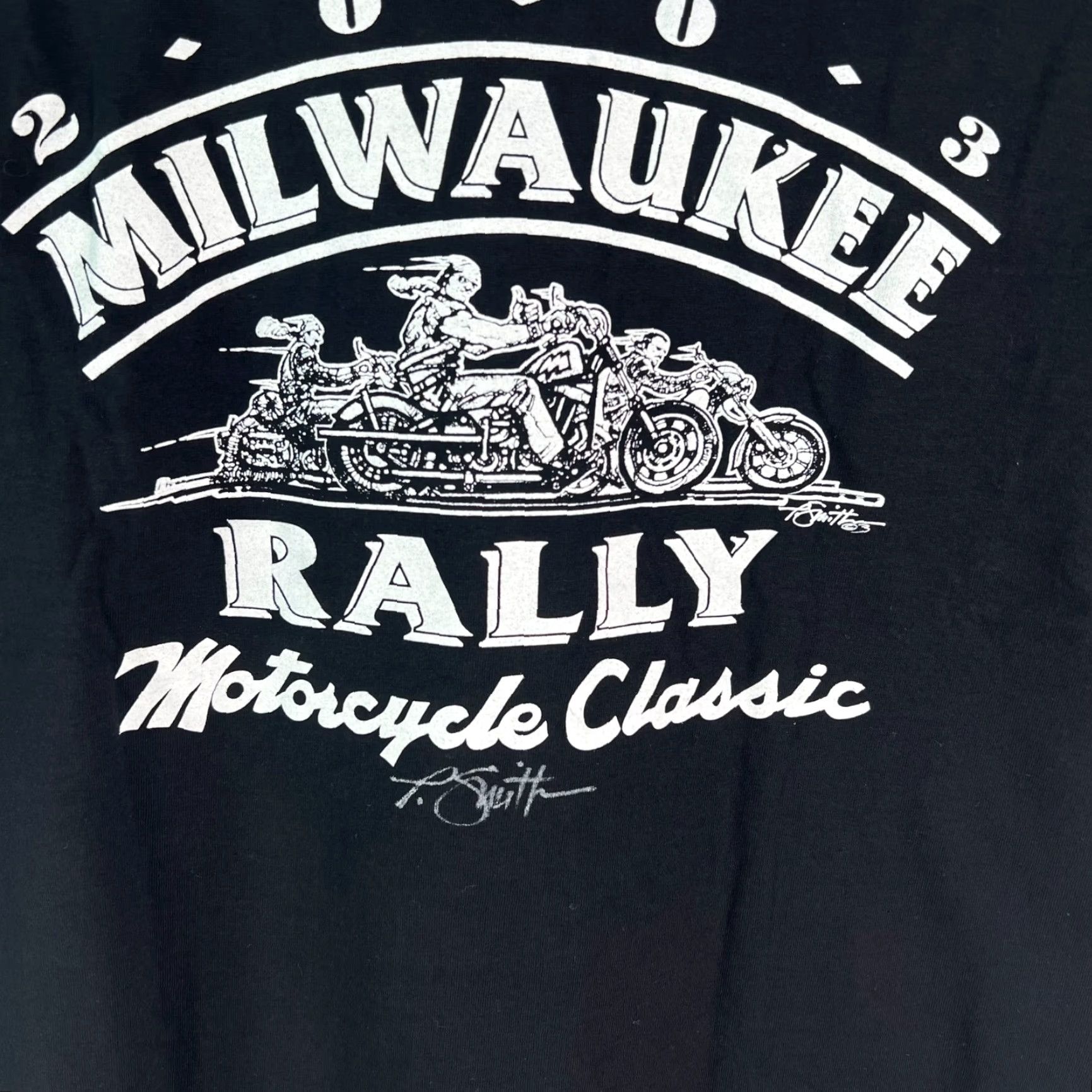 Hanes VINTAGE Harley Davidson Motorcycle HOG Milwaukee Rally Men's T-Shirt XL Black Graphic 2000s Size US XL / EU 56 / 4 - 6 Thumbnail