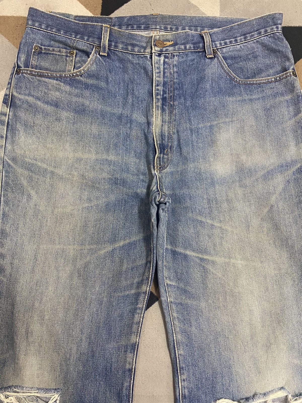 Big John Vintage Big John Gl Heart Distressed Denim Baggy Jeans Size US 37 - 3 Thumbnail